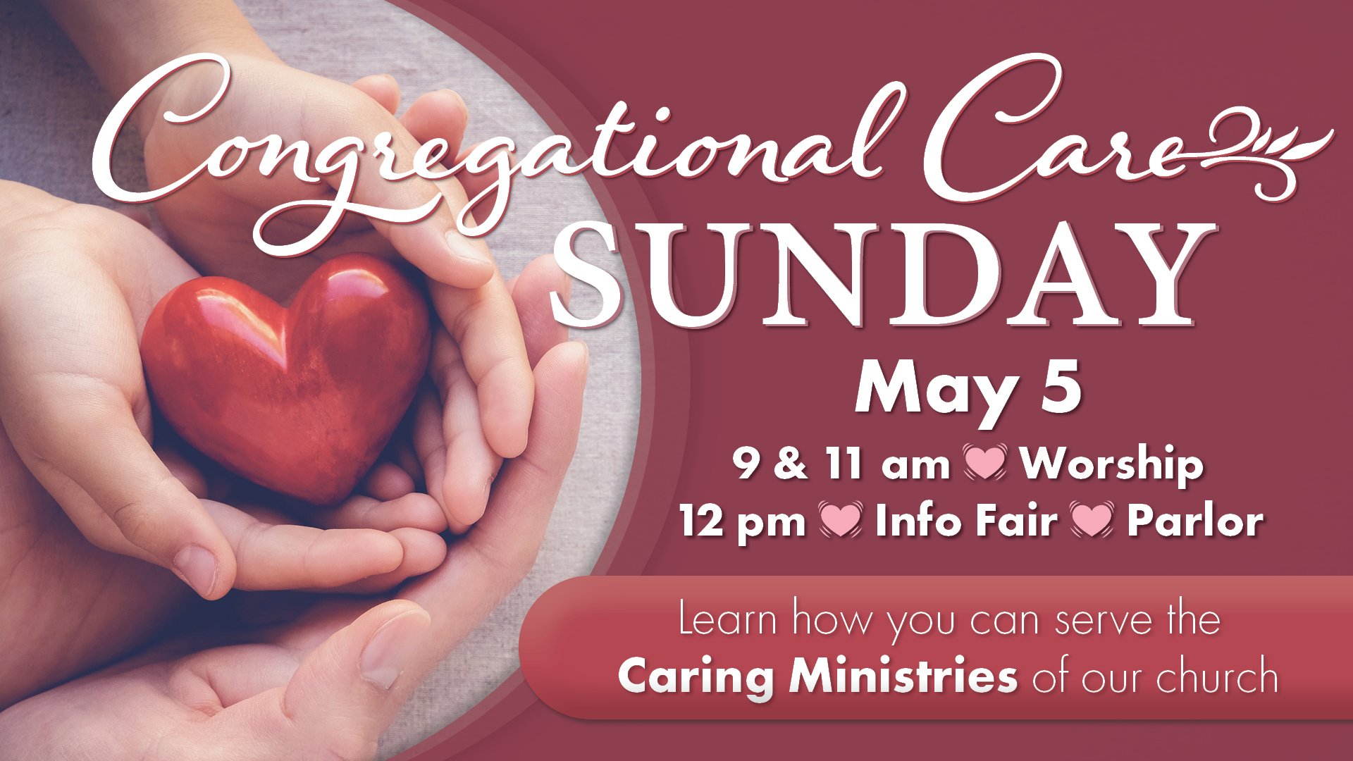 Join us next Sunday, May 5 to celebrate the many ways we care for one another in this community and find a way to get involved in �these important ministries!