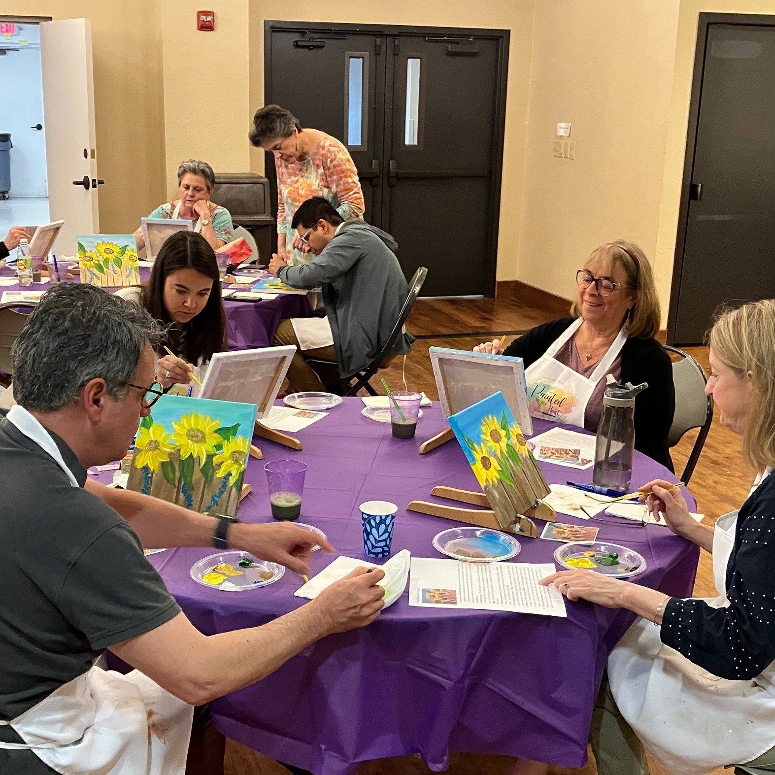 The WHPC staff participated in a fun and relaxing painting workshop led by Lorraine Harbour.  The subject matter was sunflowers growing on a fence.  Each painting was a masterpiece and evidence there are some budding artists amongst us!