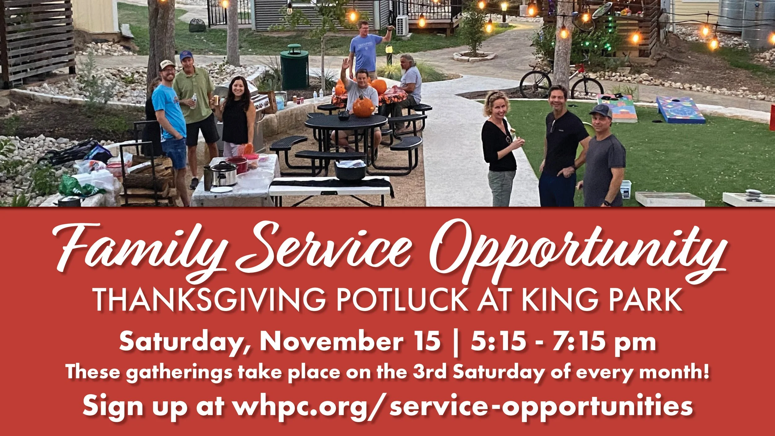 Family Service Opportunity | Thanksgiving Potluck at King Park