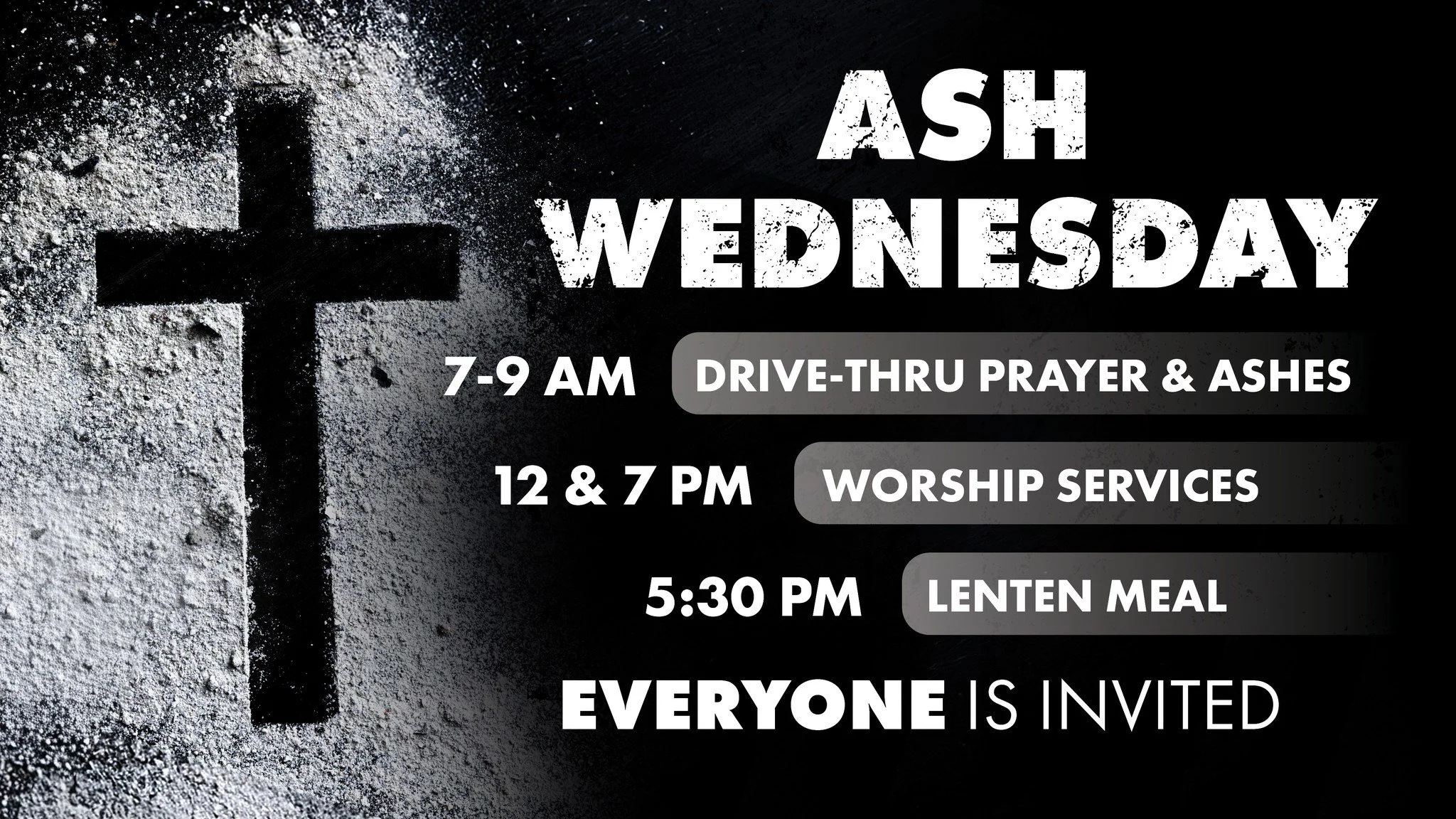 Ash Wednesday at WHPC | February 18

Begin the season of Lent with intentional moments of prayer, worship, and community.

Start your morning with Drive-Thru Prayer and the Imposition of Ashes from 7&ndash;9 am in the Lower Parking Lot. Gather for wo