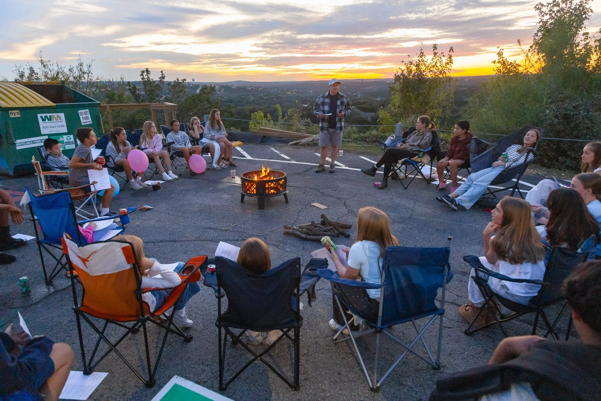 What a great night around the campfire with our Sunday Night Youth! 🔥

We roasted hot dogs, made s&rsquo;mores, played games, and enjoyed a fun evening together! We also spent time reflecting on 1 Corinthians 13:8 and the incredible reminder that Go
