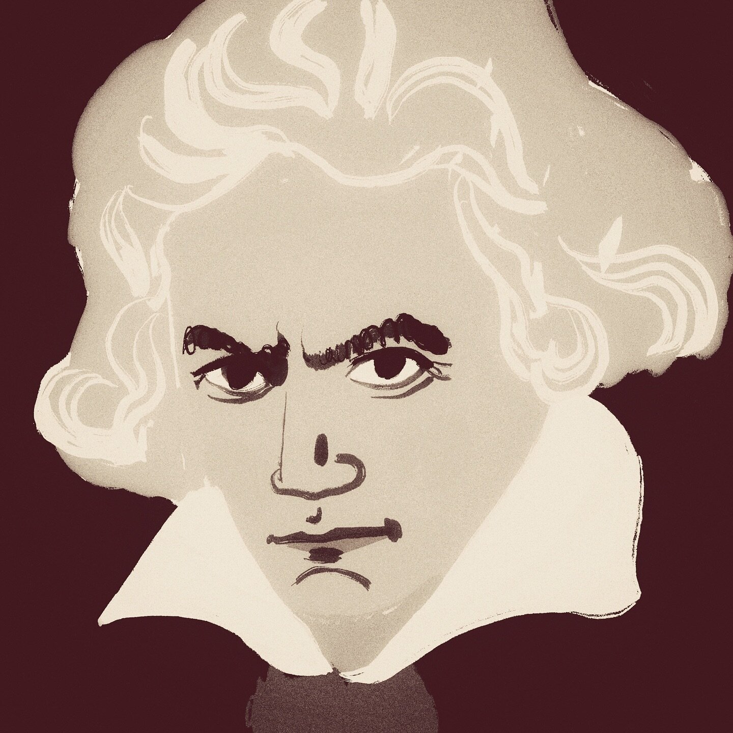 Ludwig van Beethoven, born on this day in 1770.

#beethoven #portrait #illustration #davidpohl #illustrator #pittsburgh #germany