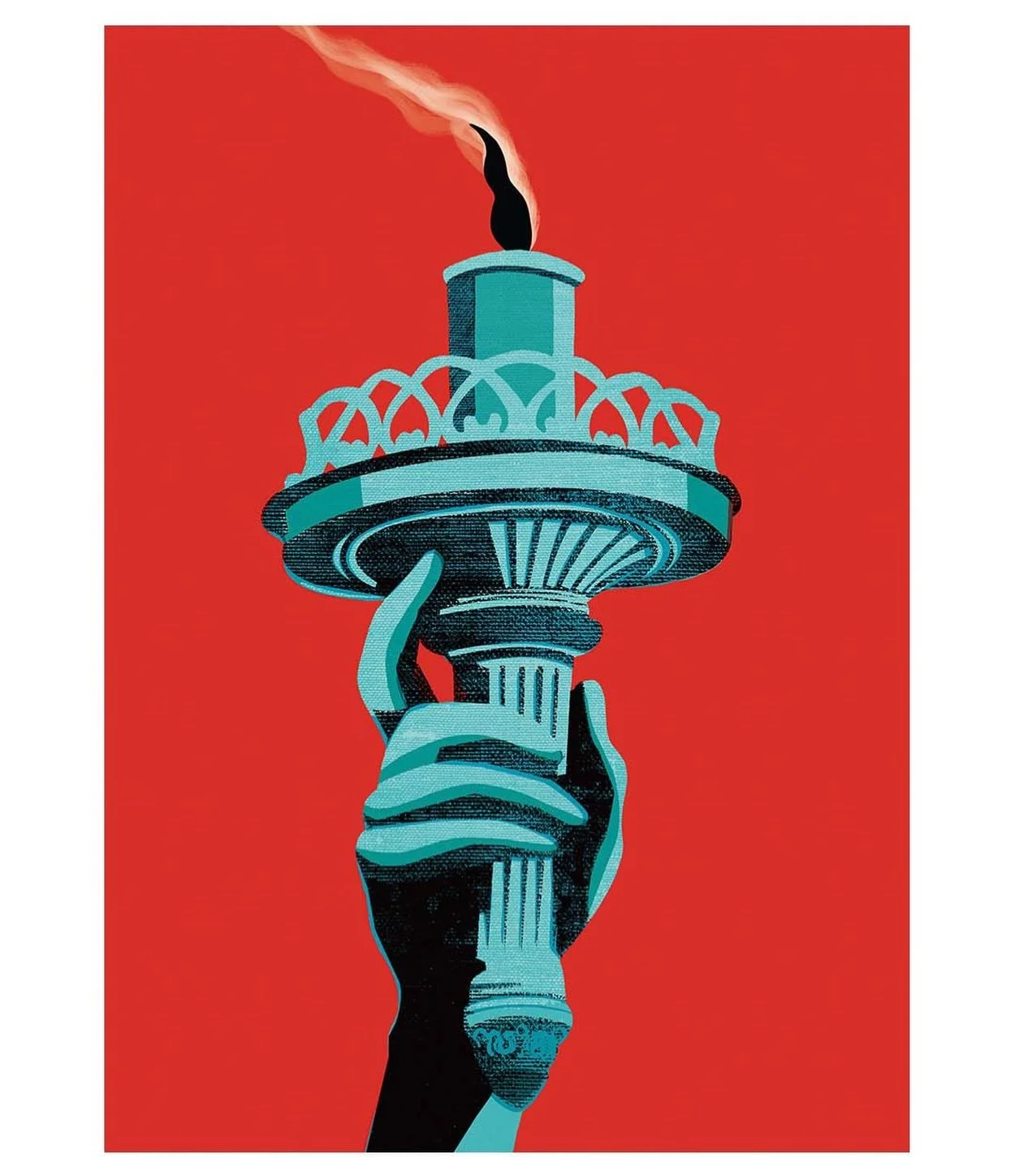 Carrying a Torch 🗽 A nation of strangers, some more welcome than others. Client: Notre Dame Magazine, Spring 2026 Issue 

#immigration #immigrants #editorialillustration #art #illustration