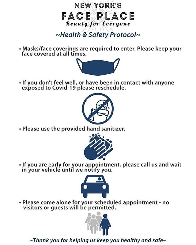 @newyorksfaceplace is opening tomorrow!!! Phase 3 in Long Island is starting :)
&bull;
We are opening Wednesday 6/24!!!! Yay!! We&rsquo;ve missed you all so much!! Please be patient with us as we open with new guidelines.  Your health and safety is m