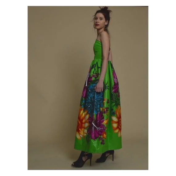 green floral maxi