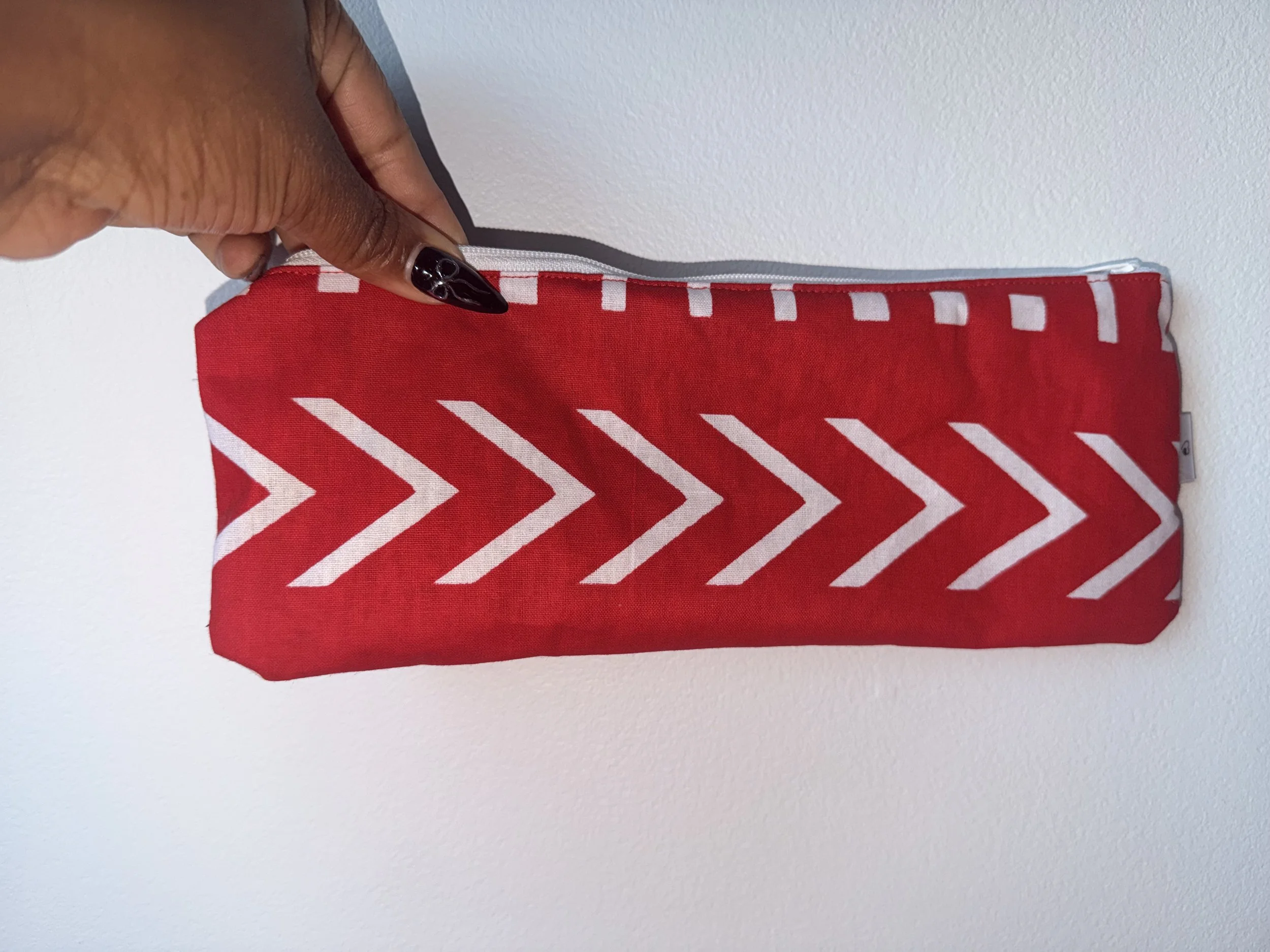 Red Print Pencil Case