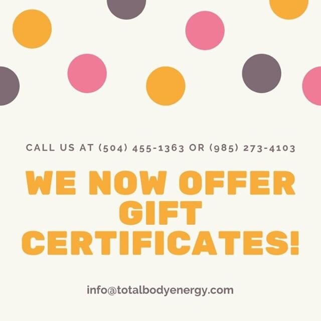 In need of a gift? Come get a gift certificate from us for our products and services! Visit our website for more info.
.
.
.
.
.
#hydrationtherapy #totalbodyenergy #metairie #mandeville #neworleans #covington #gifts