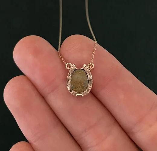 Victorian Gold Quartz Horseshoe Pendant