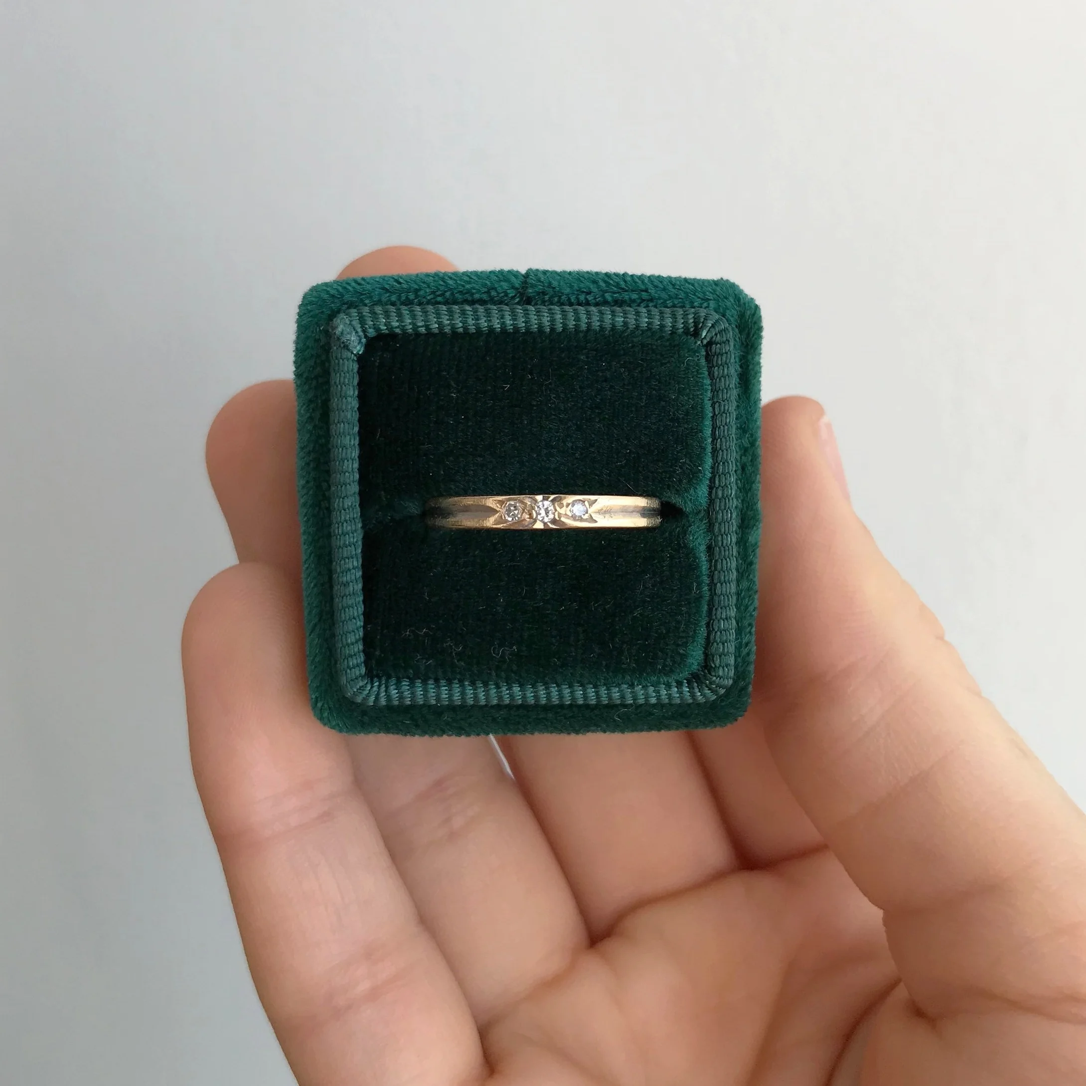 Vintage Gold and Diamond Wedding Band | Stacking Band