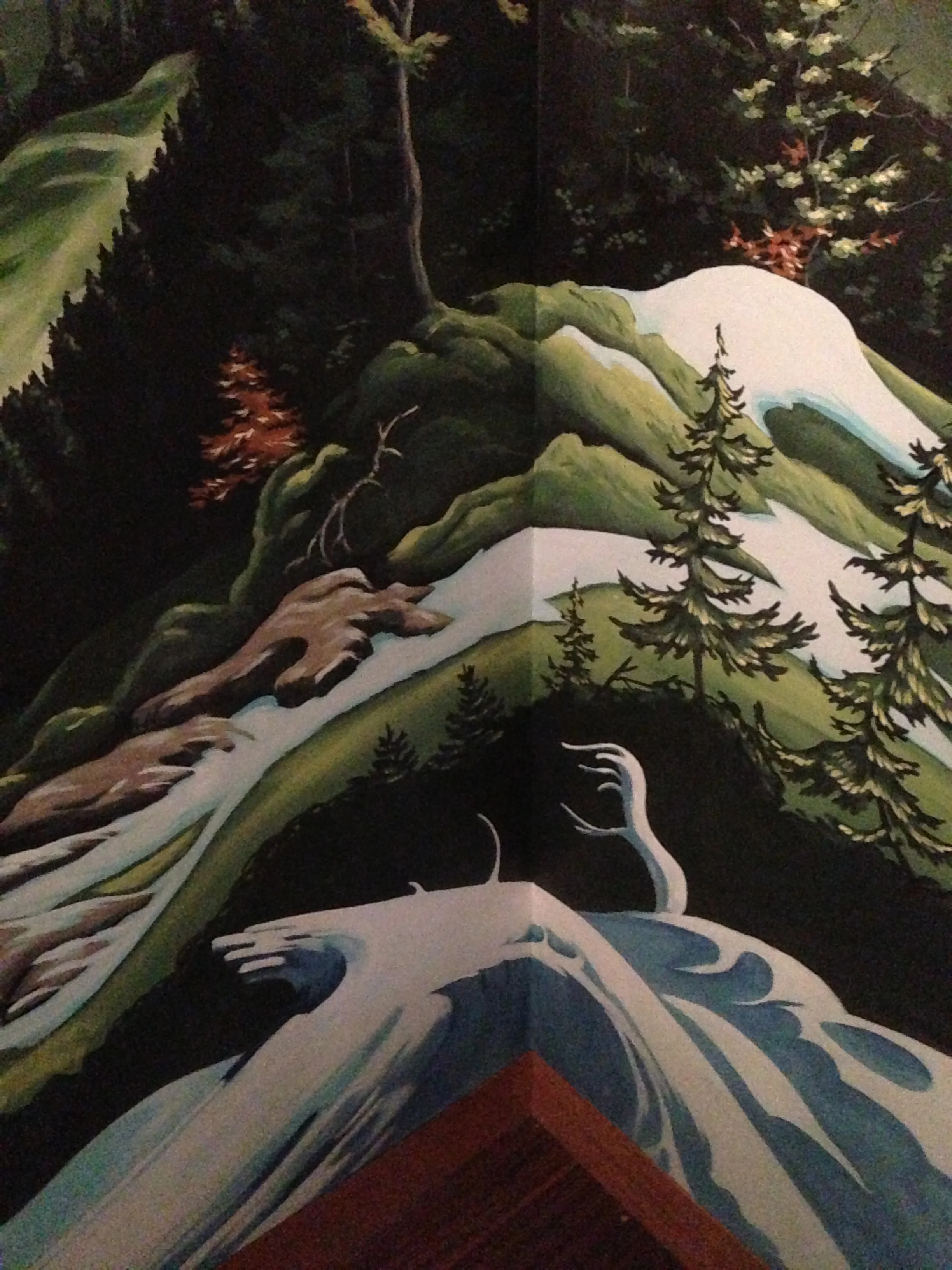 detail of landscape mural