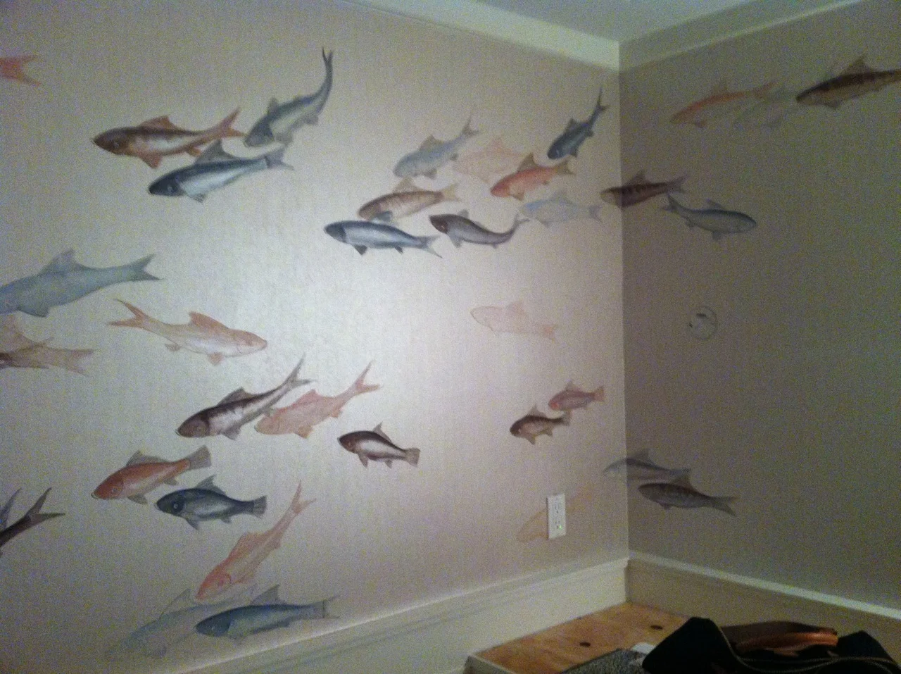 hand painted interior with fish