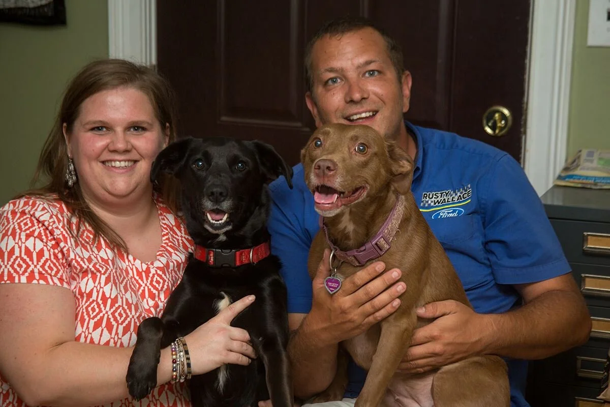 The night Sheba’s adoption papers were signed. (L-R Carly, Sheba, Chris, and Posie)