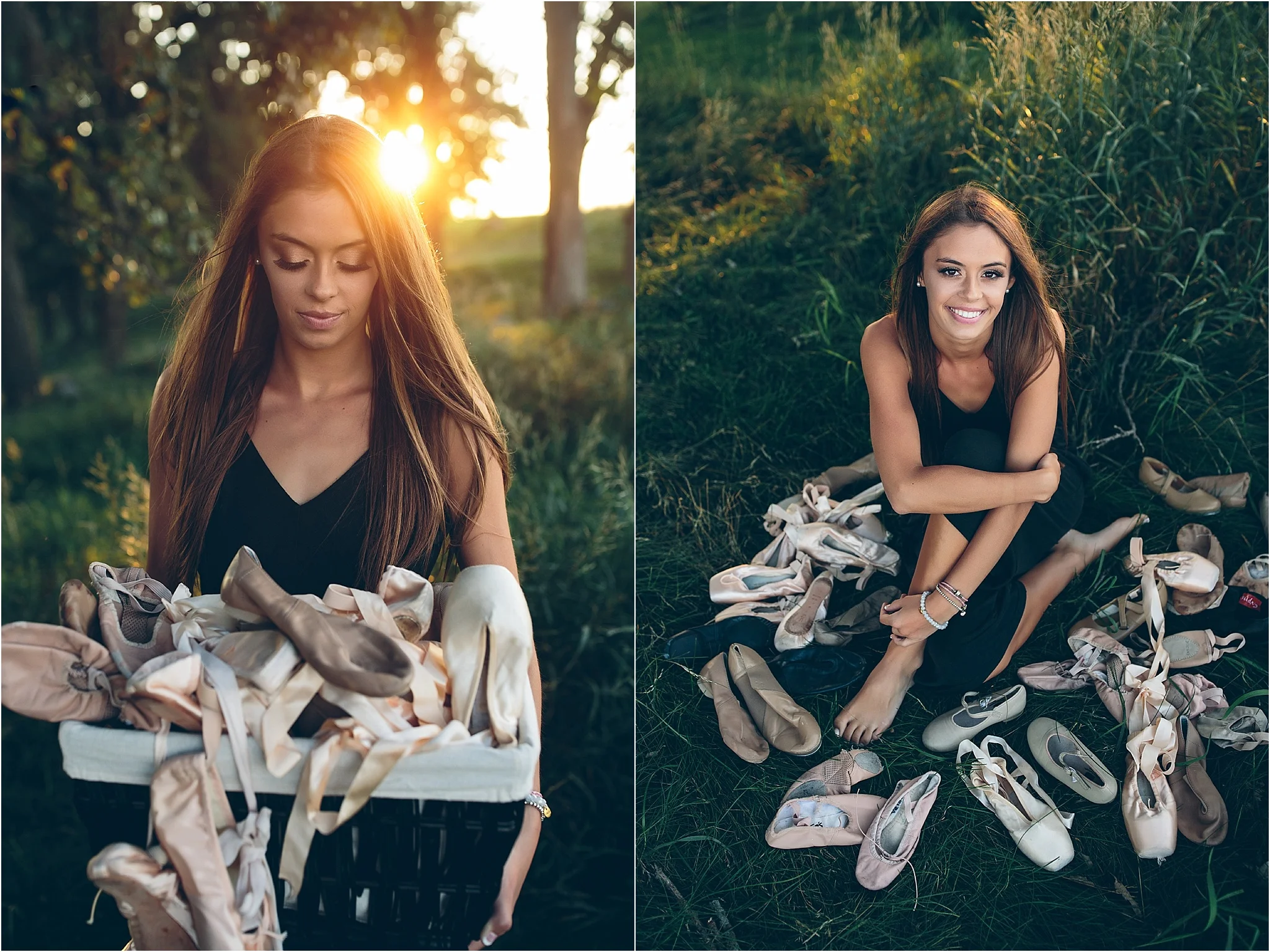 Senior portrait session with dance shoes in Madison, WI.