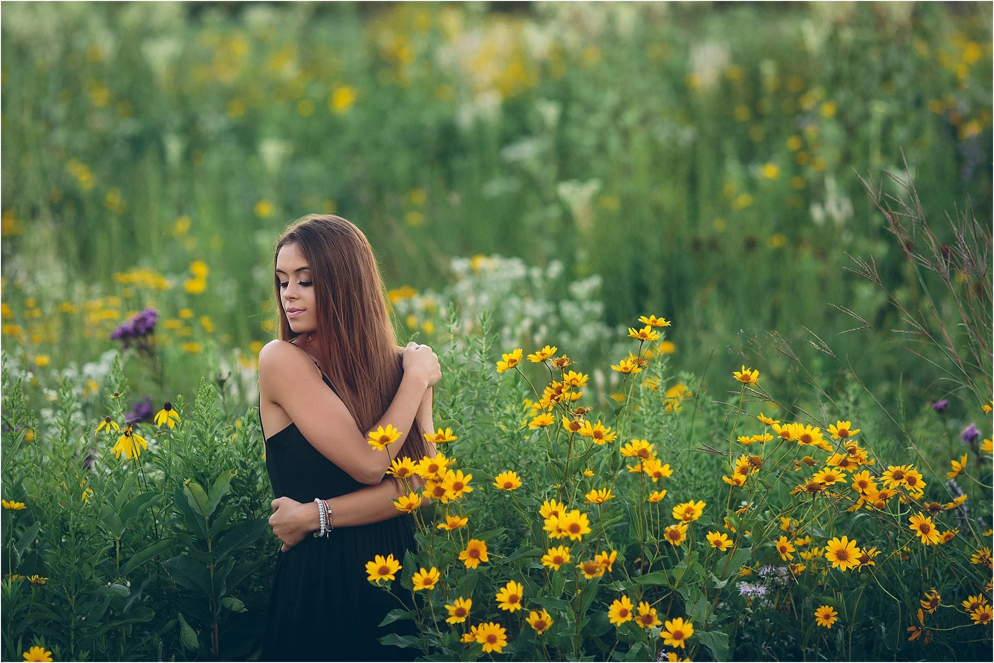 Wildflower senior session in Verona, WI.