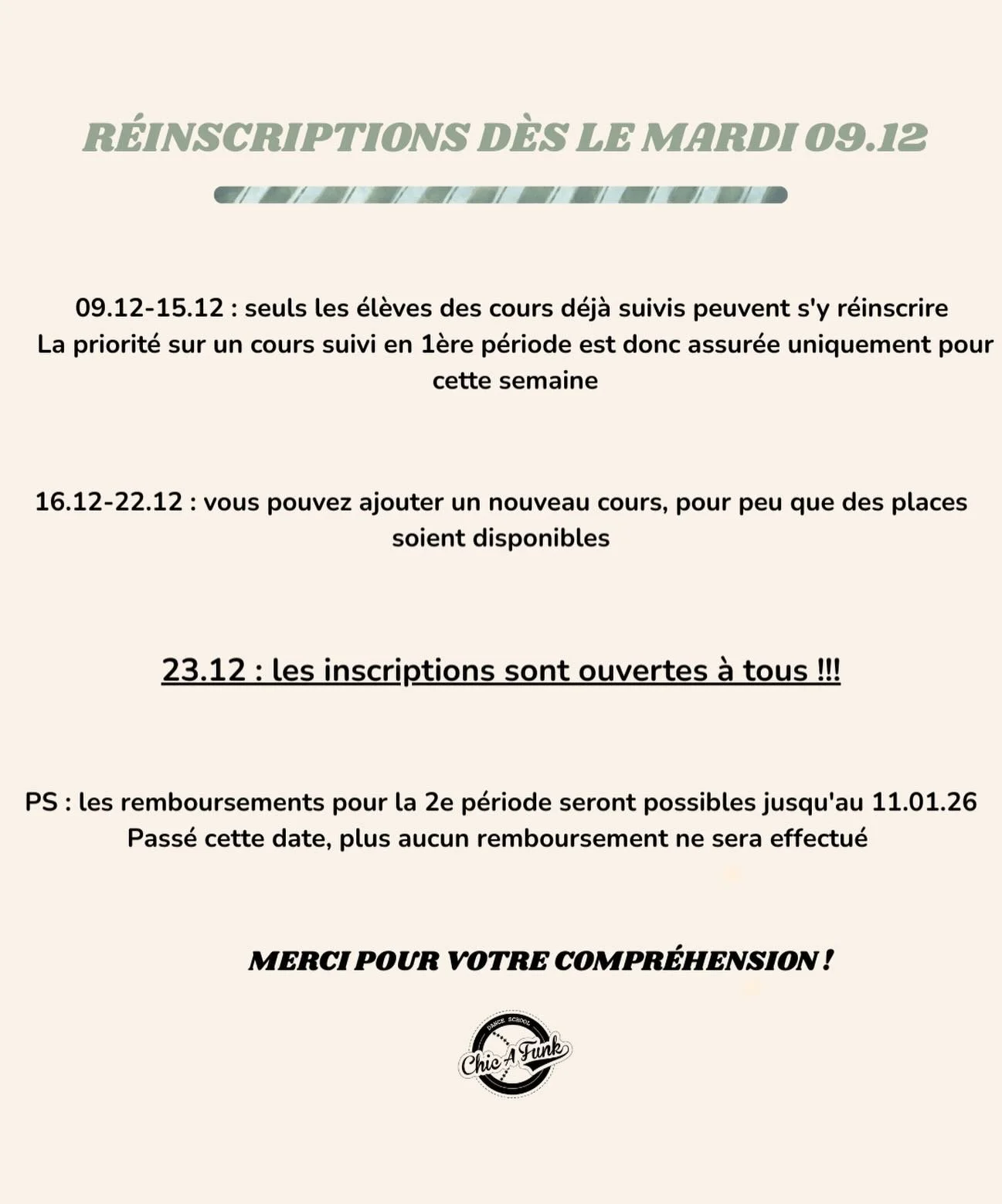 🪐 C&rsquo;est reparti ! Les r&eacute;inscriptions pour la 2e p&eacute;riode 2025-2026 ouvrent demain &agrave; 10h.
On vous attend nombreux !!! 💛✨