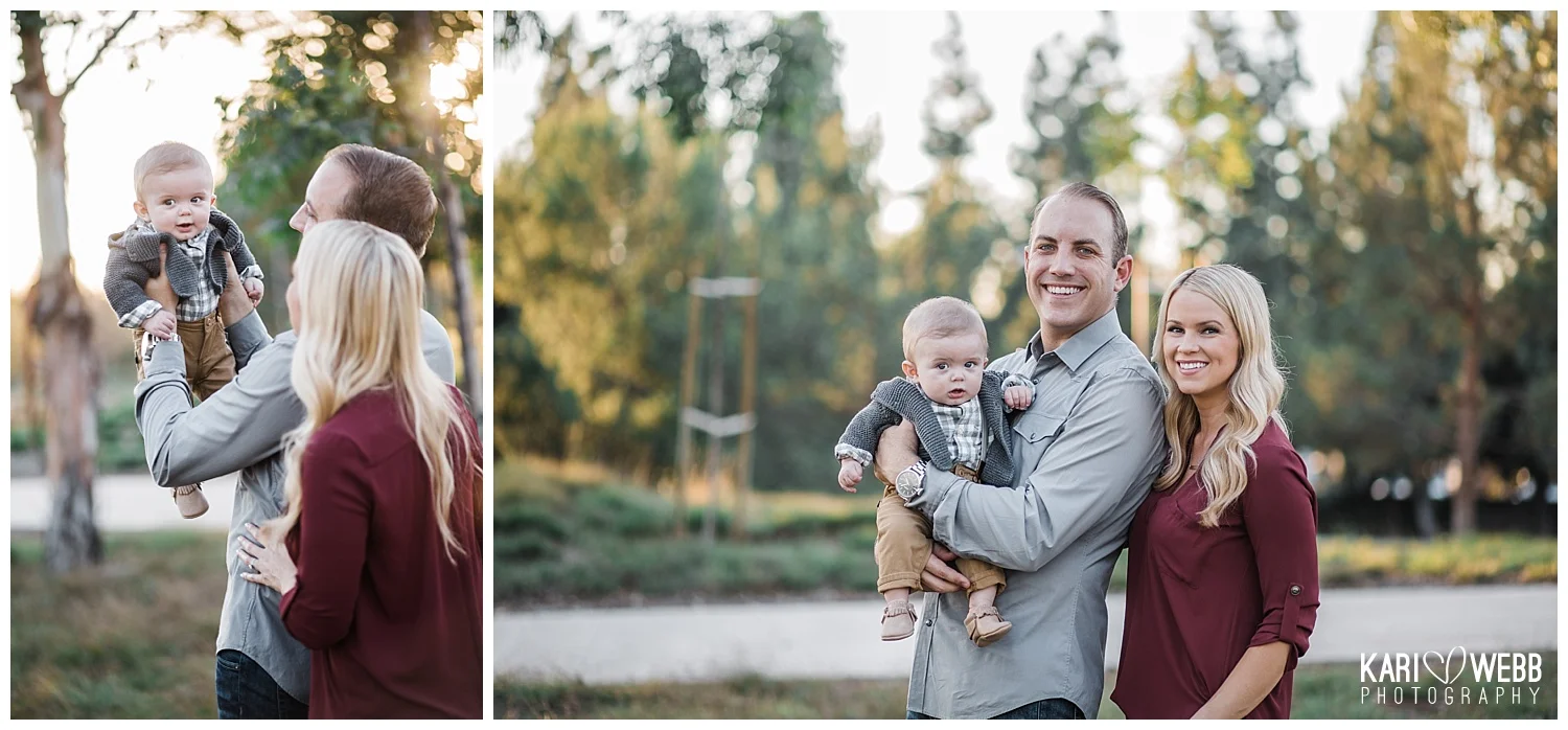 Kari Webb Photography_Irvine Family Photographer_ Family of three baby held up by dad.jpg