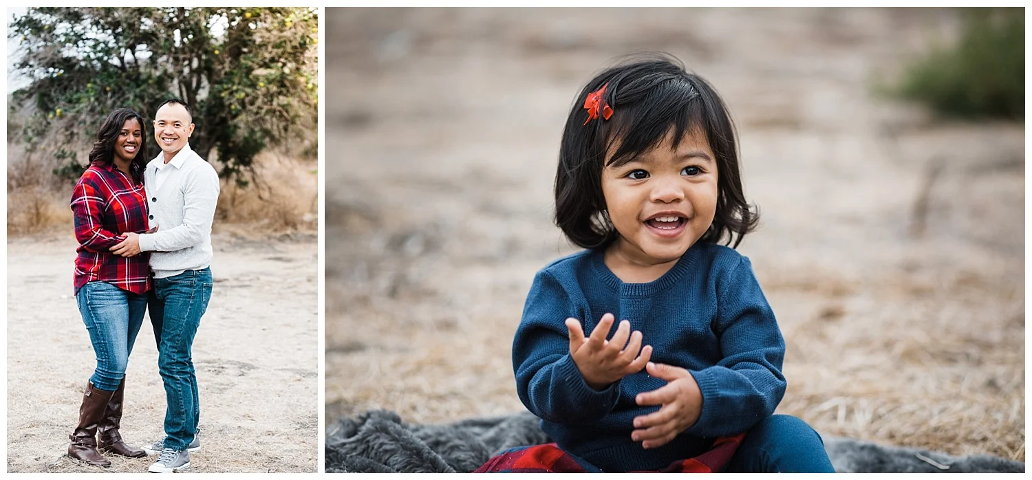 Kari Webb Photography San Juan Capistrano couple hugging little girl sitting.jpg
