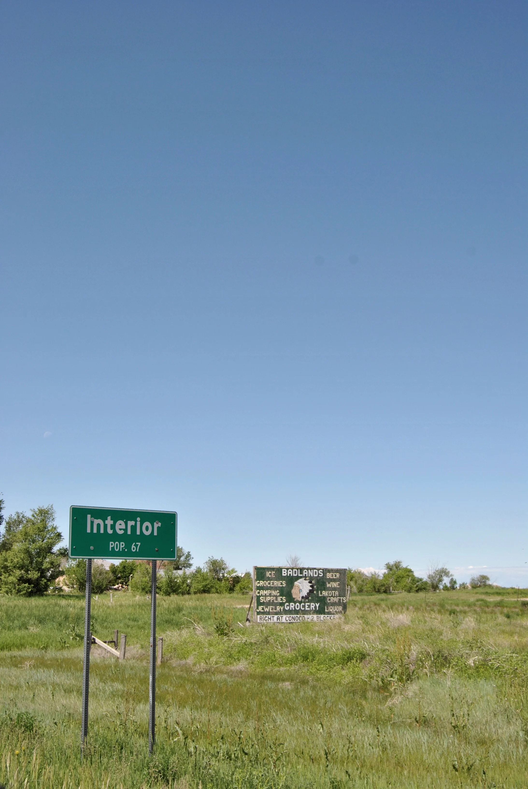 We had to pass through the bustling metropolis of Interior, SD, to get back to the park