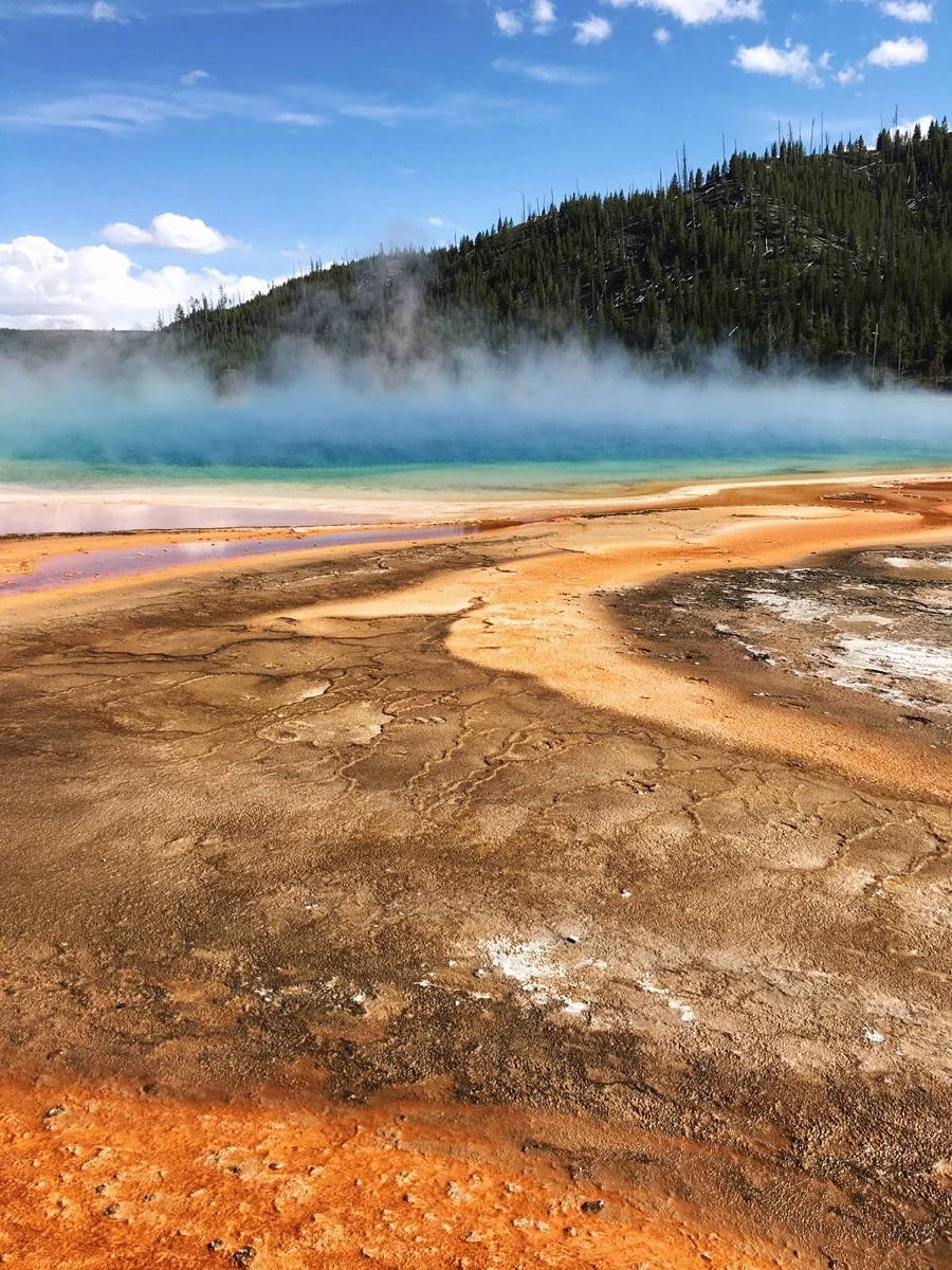 Grand Prismatic Spring discharges an estimated 560 gallons of water a minute, according to this site . 