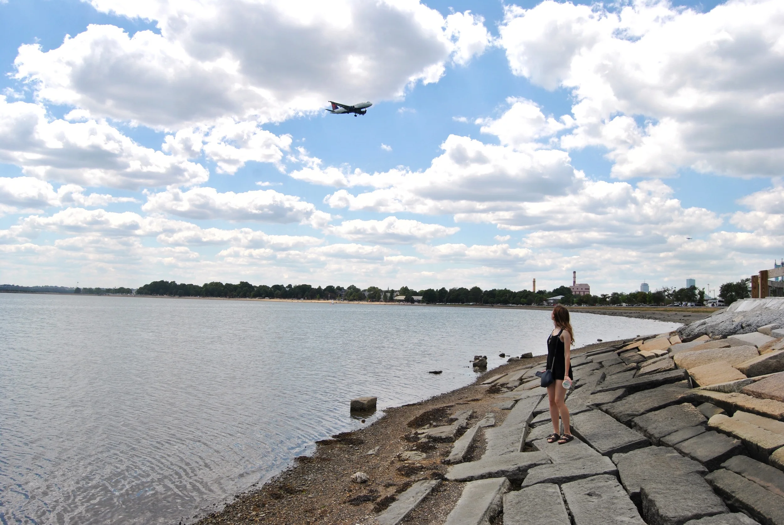 The planes come into Logan Airport to land from this direction, so if you've got as much #~~*wanderlust**~ as Lia and I do, or you enjoy the marvels of human engineering, then it's quite a treat to watch them swoop in overhead. 