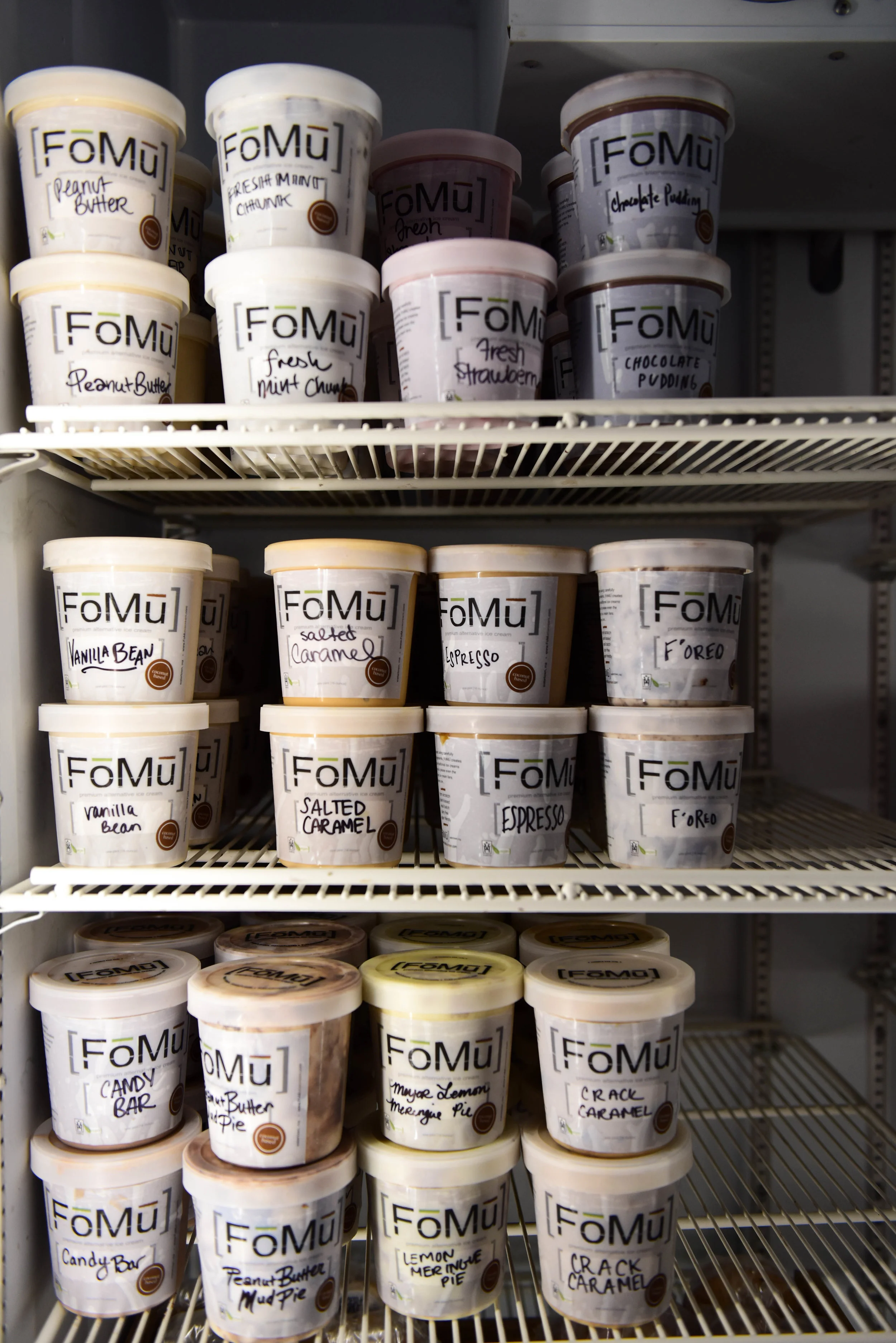When the company started, it was selling directly to restaurants and other specialty stores. Jalal and Tang happened upon the empty storefront in Allston that would become their first brick and mortar location, and decided to try FoMu as a consumer-facing brand.