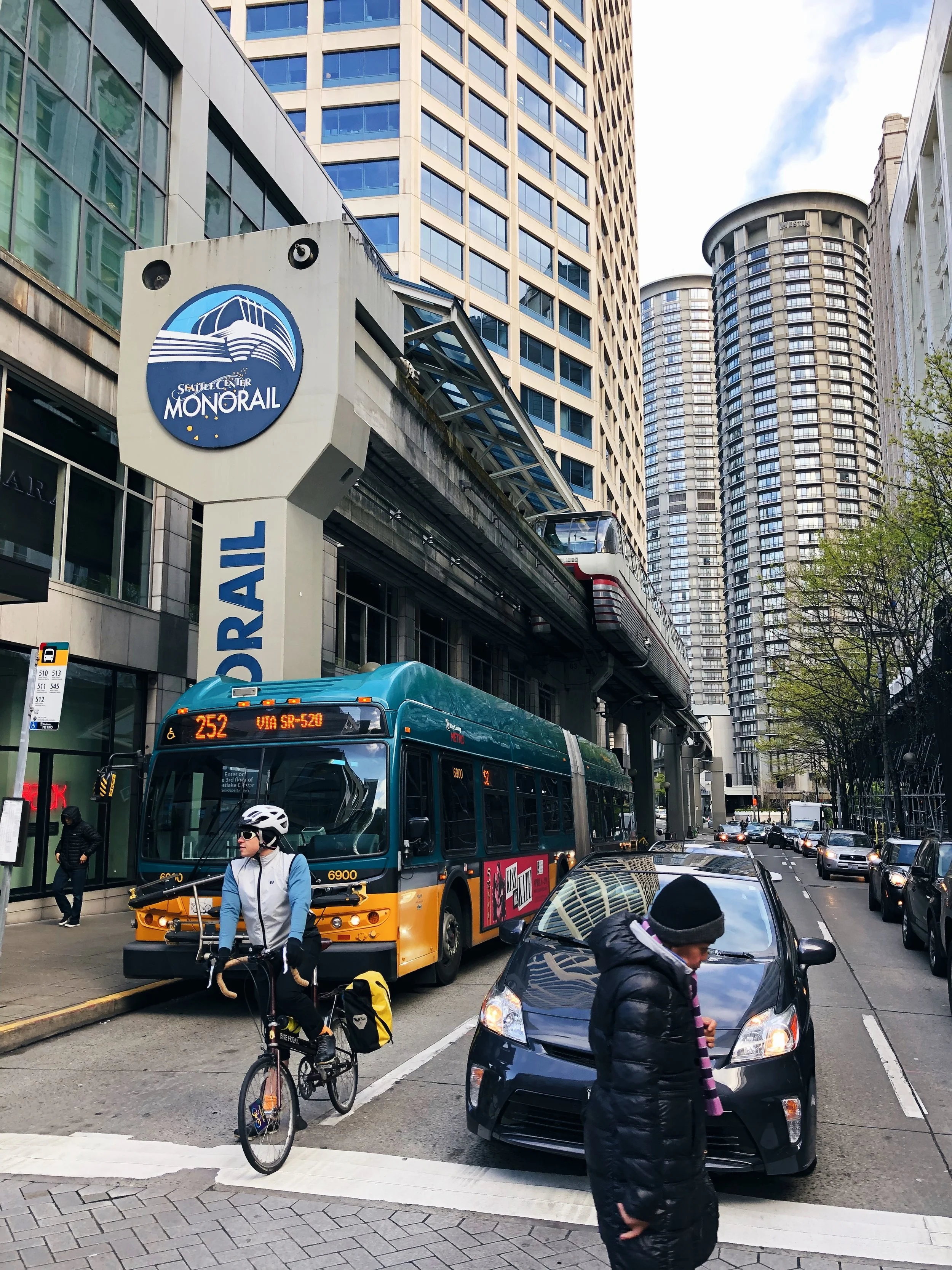 A photo of various forms of Seattle public transit, and some tunes