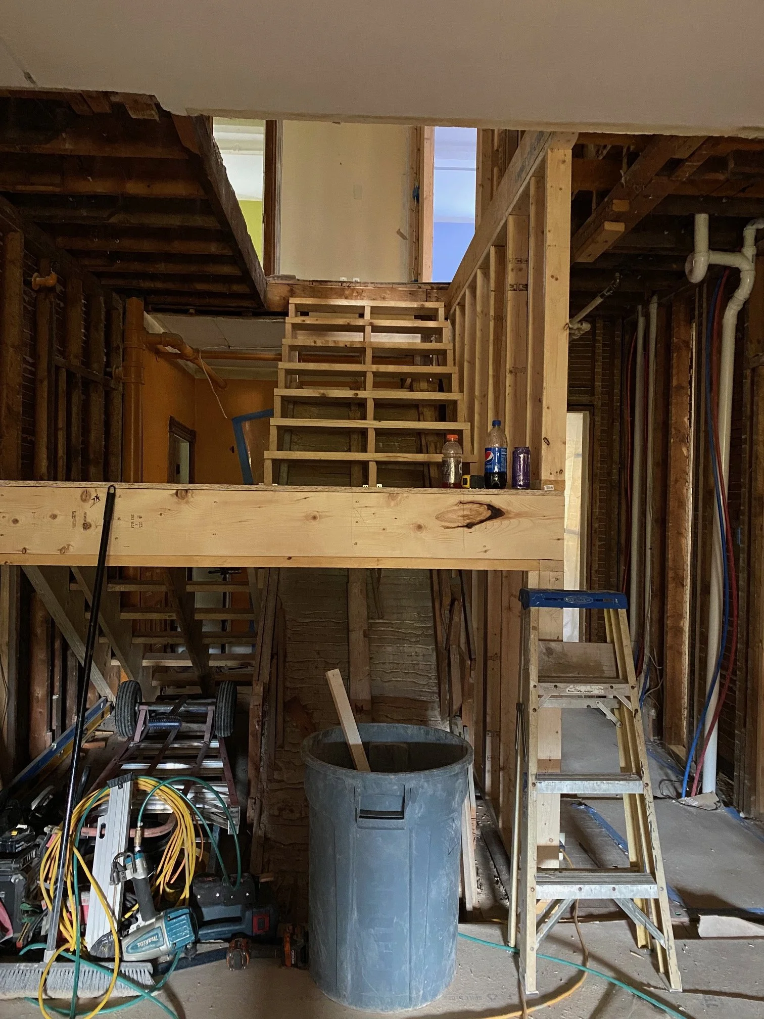 Stairway construction in progress