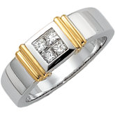 Invisible Set Diamond duo Men's ring