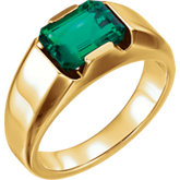 Mens Solitaire Yellow Gold Ring