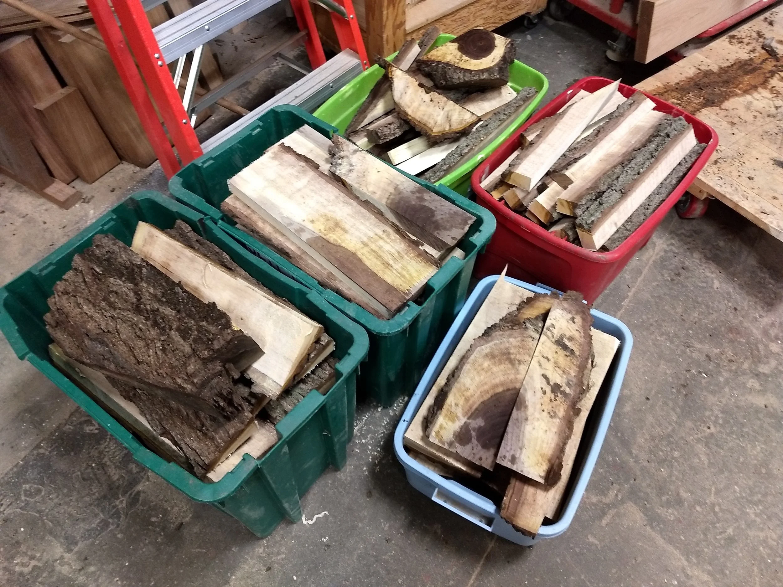 Nothing goes to waste - sapwood and bark firewood