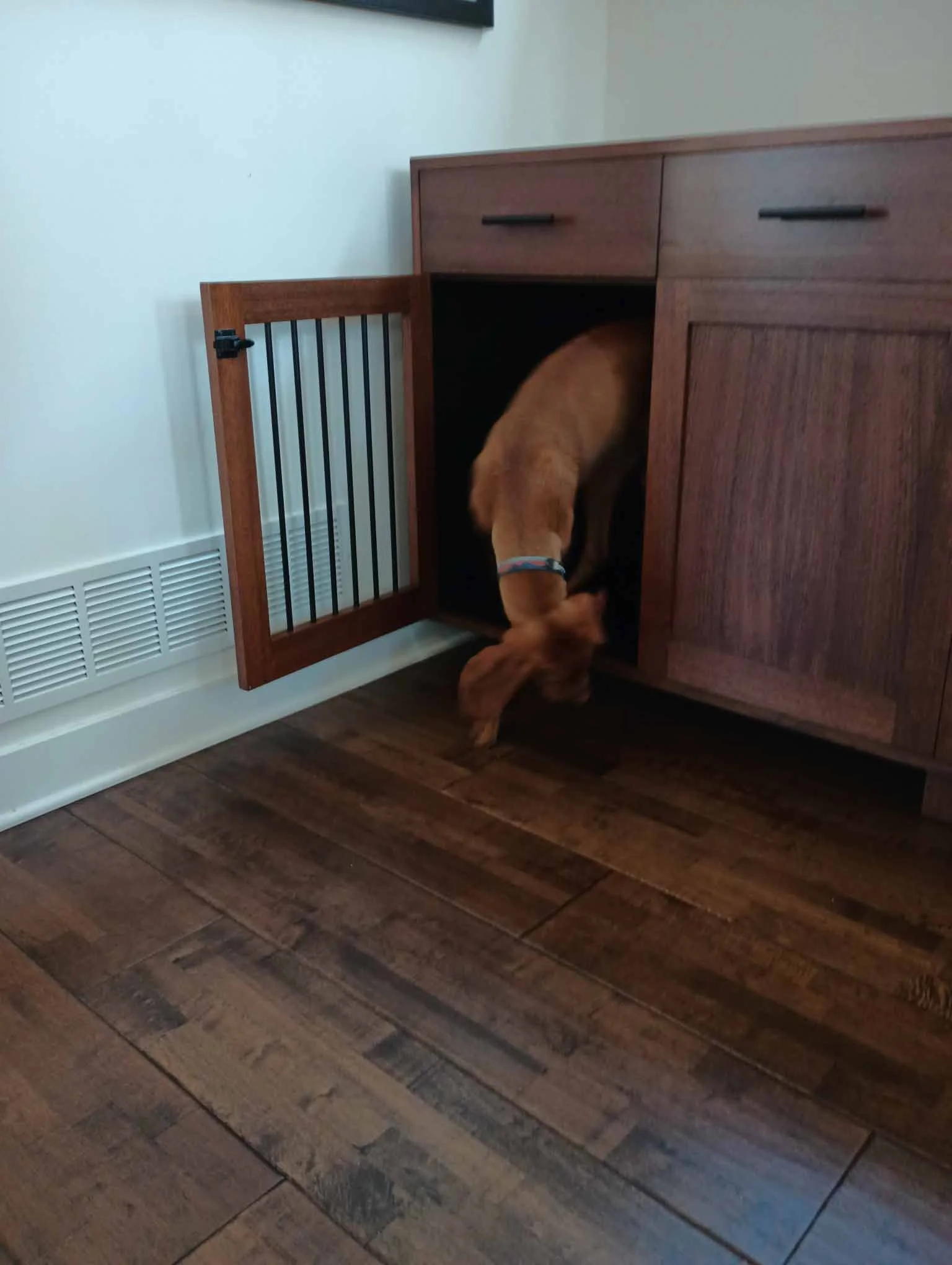 Custom dog kennel credenza — WoodZest