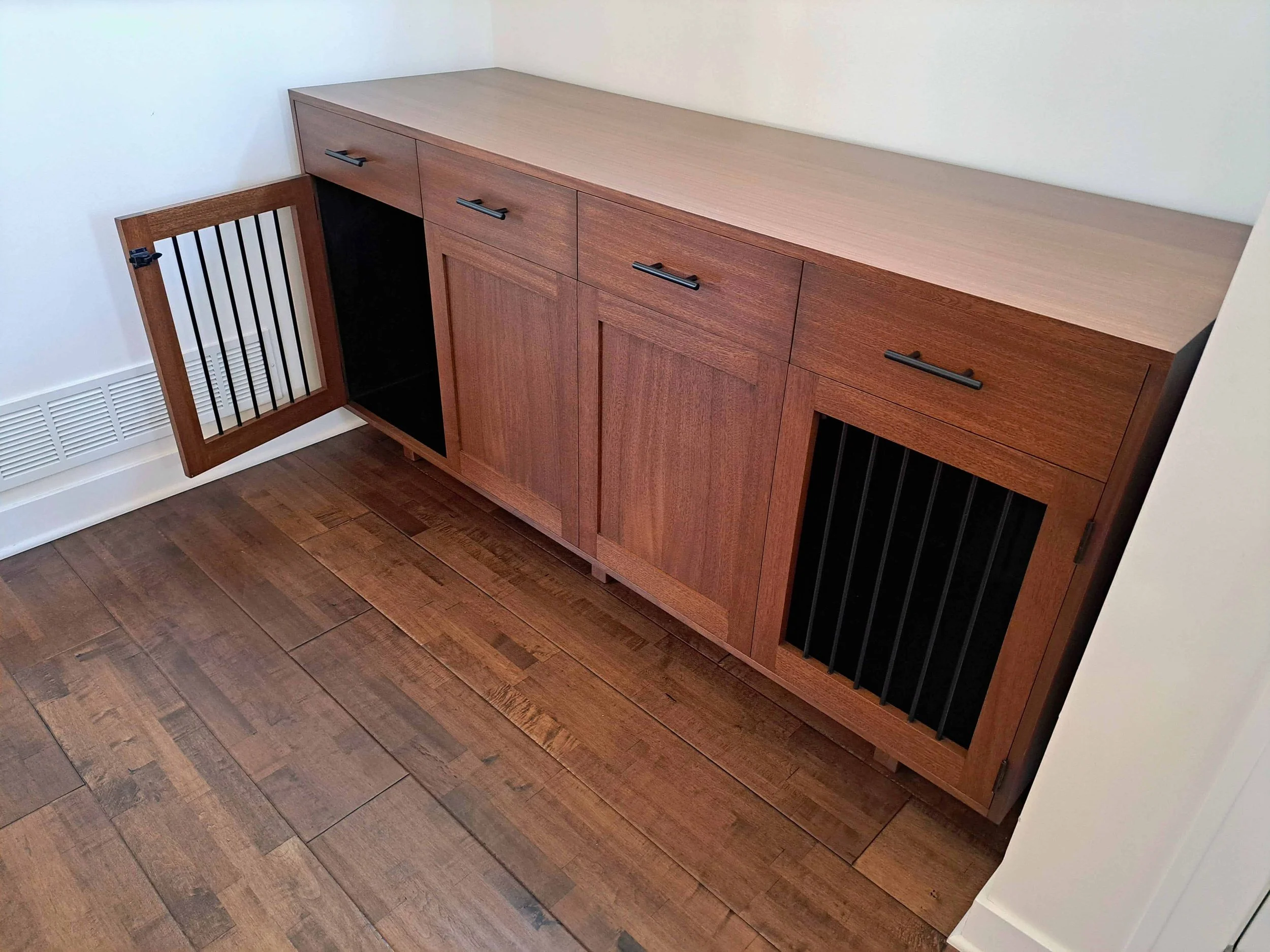 Custom dog kennel credenza — WoodZest