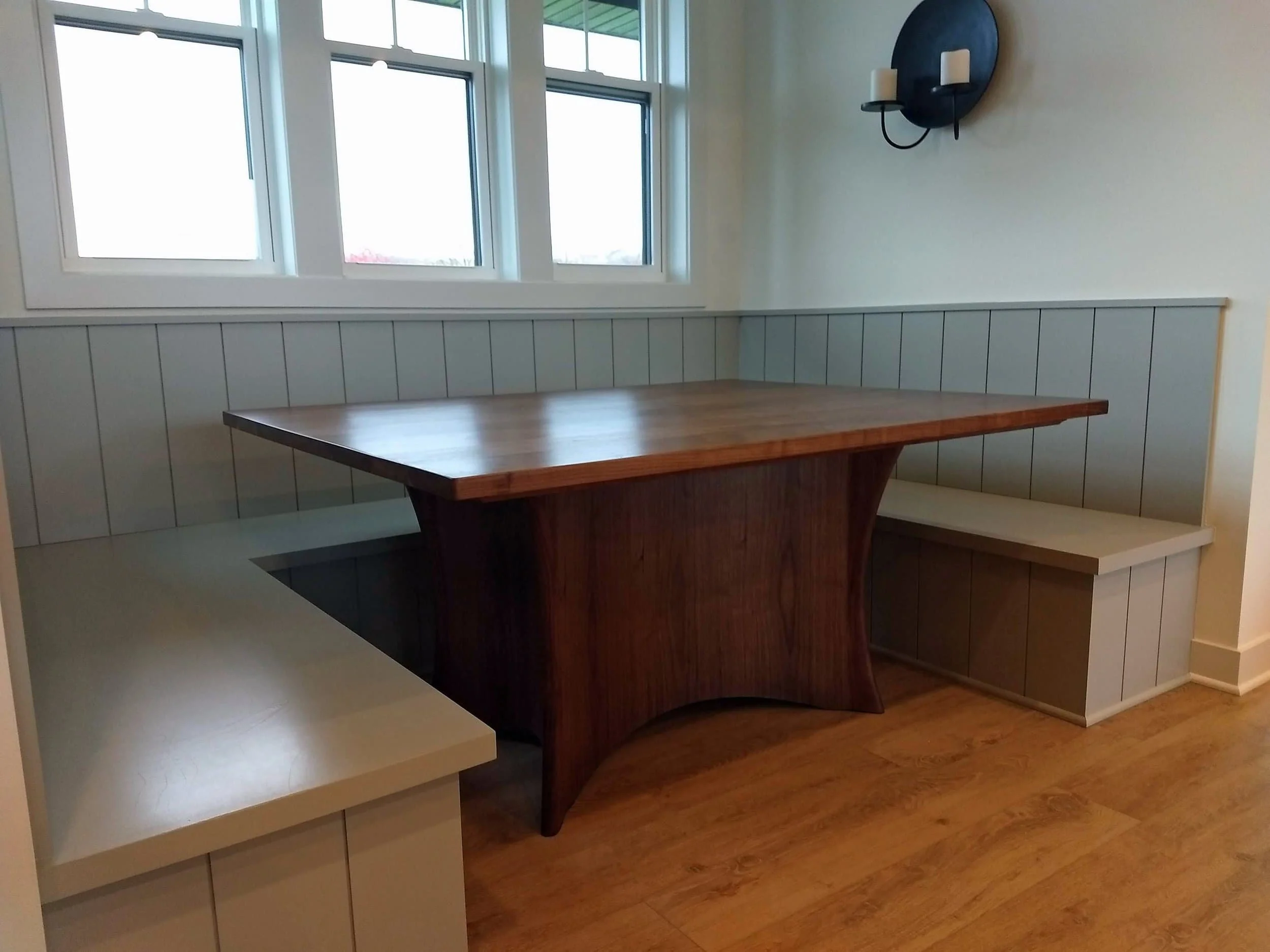 Walnut kitchen nook dining table