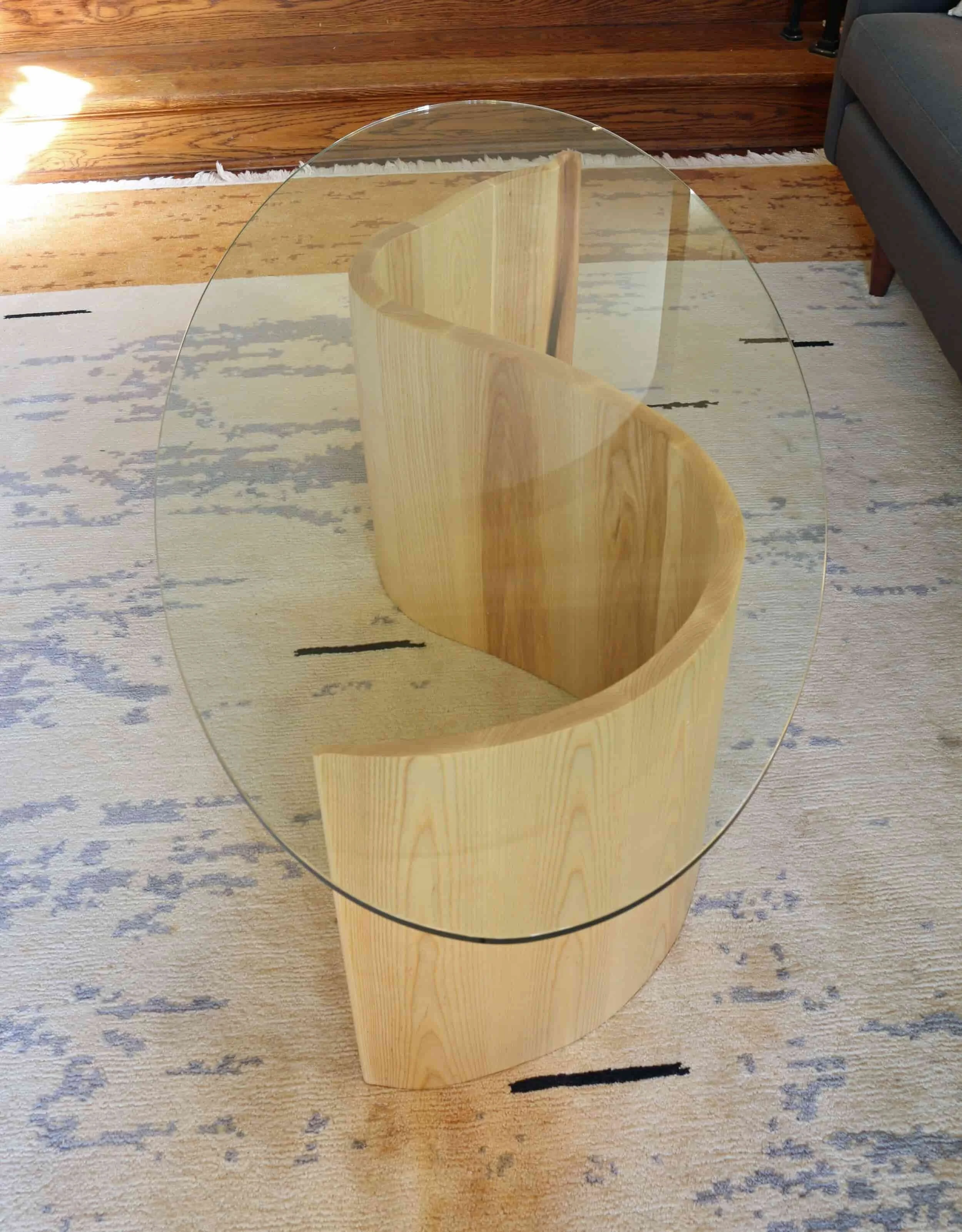Ash ribbon table overhead view