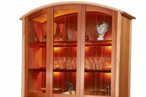 Cherry and Tiger Maple China Cabinet