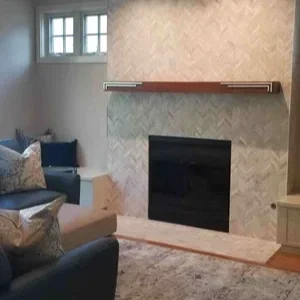 Art Deco Fireplace Mantel and Benches