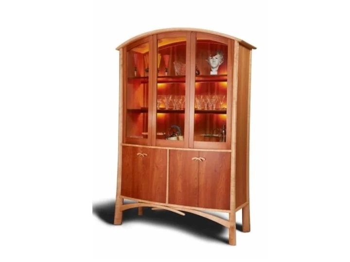 Cherry and Tiger Maple China Cabinet