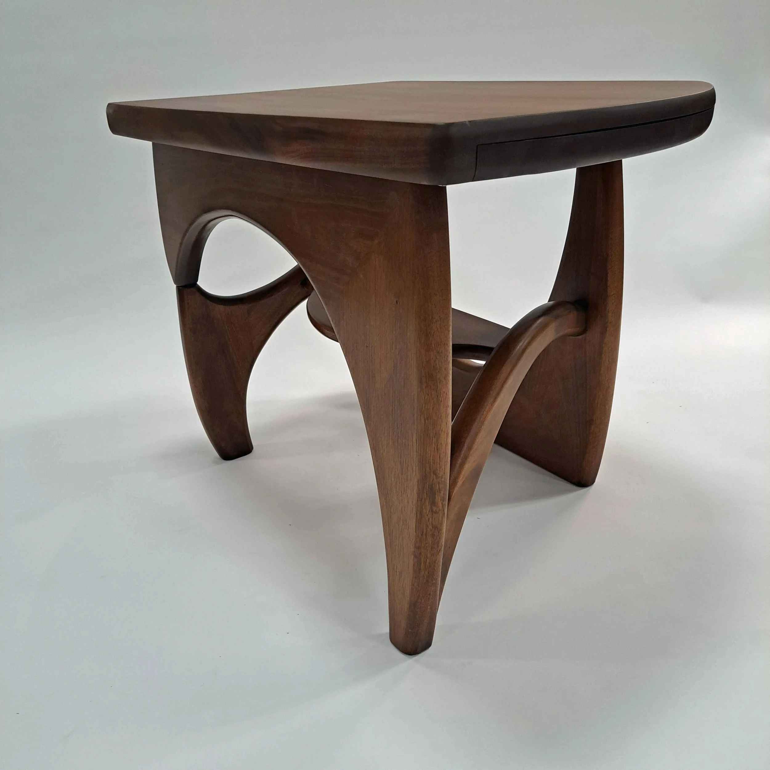 Noguchi inspired puzzle end table corner view