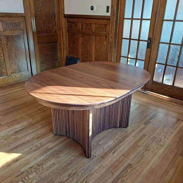 Oval Walnut Dining Table With Leaves