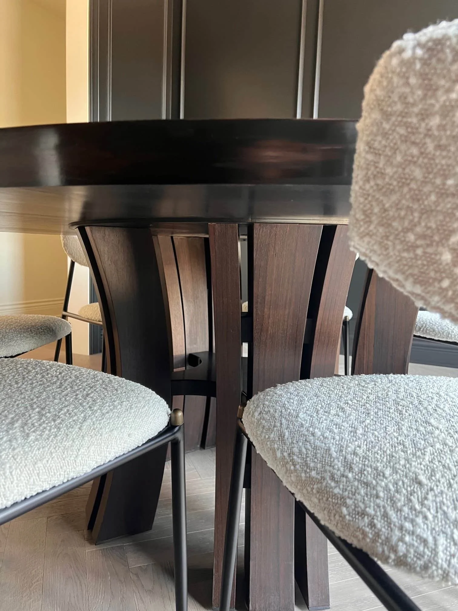 Metro Chic large round ebony dining table