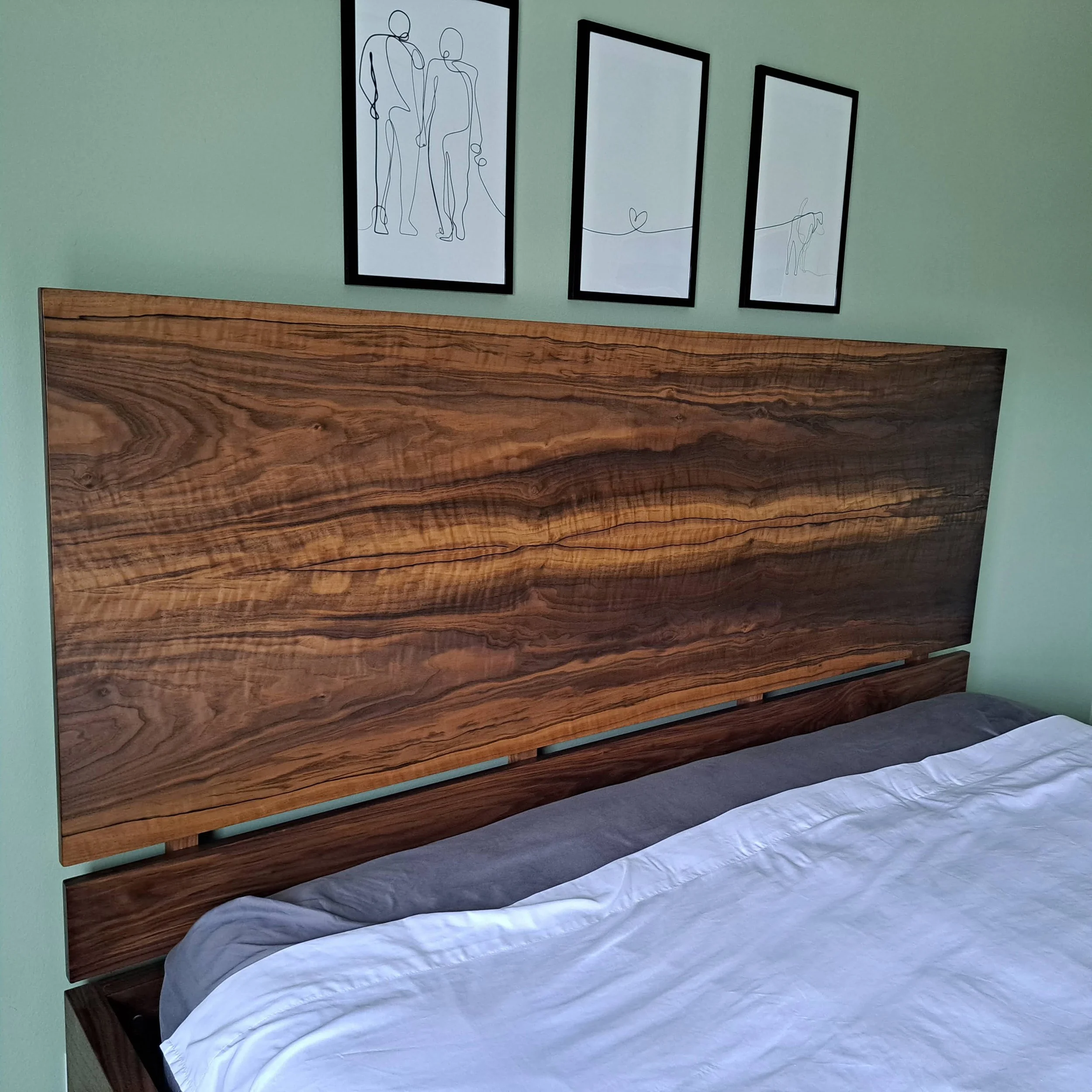 Walnut Headboard Bed