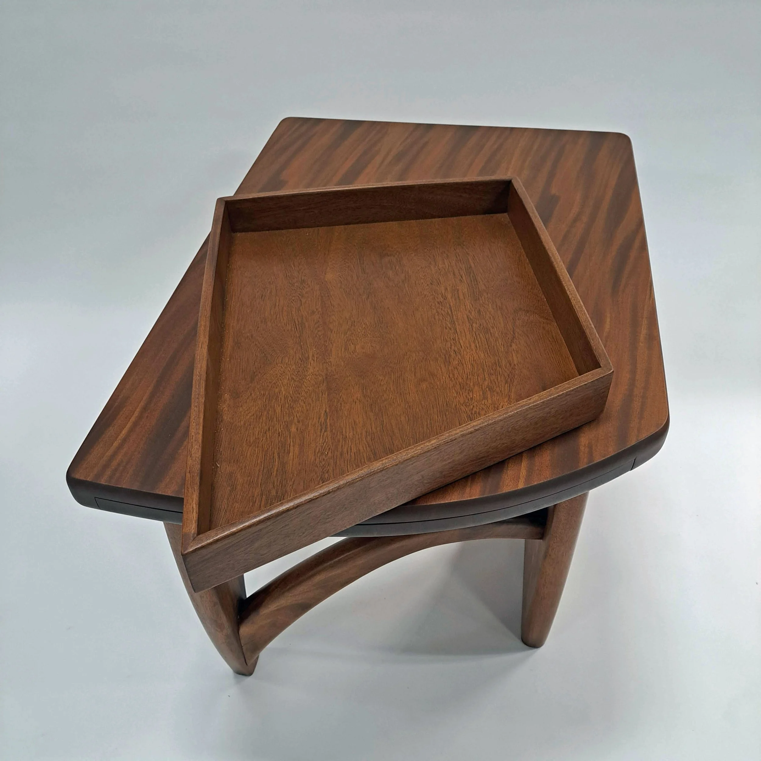 Noguchi inspired puzzle end table removal serving tray
