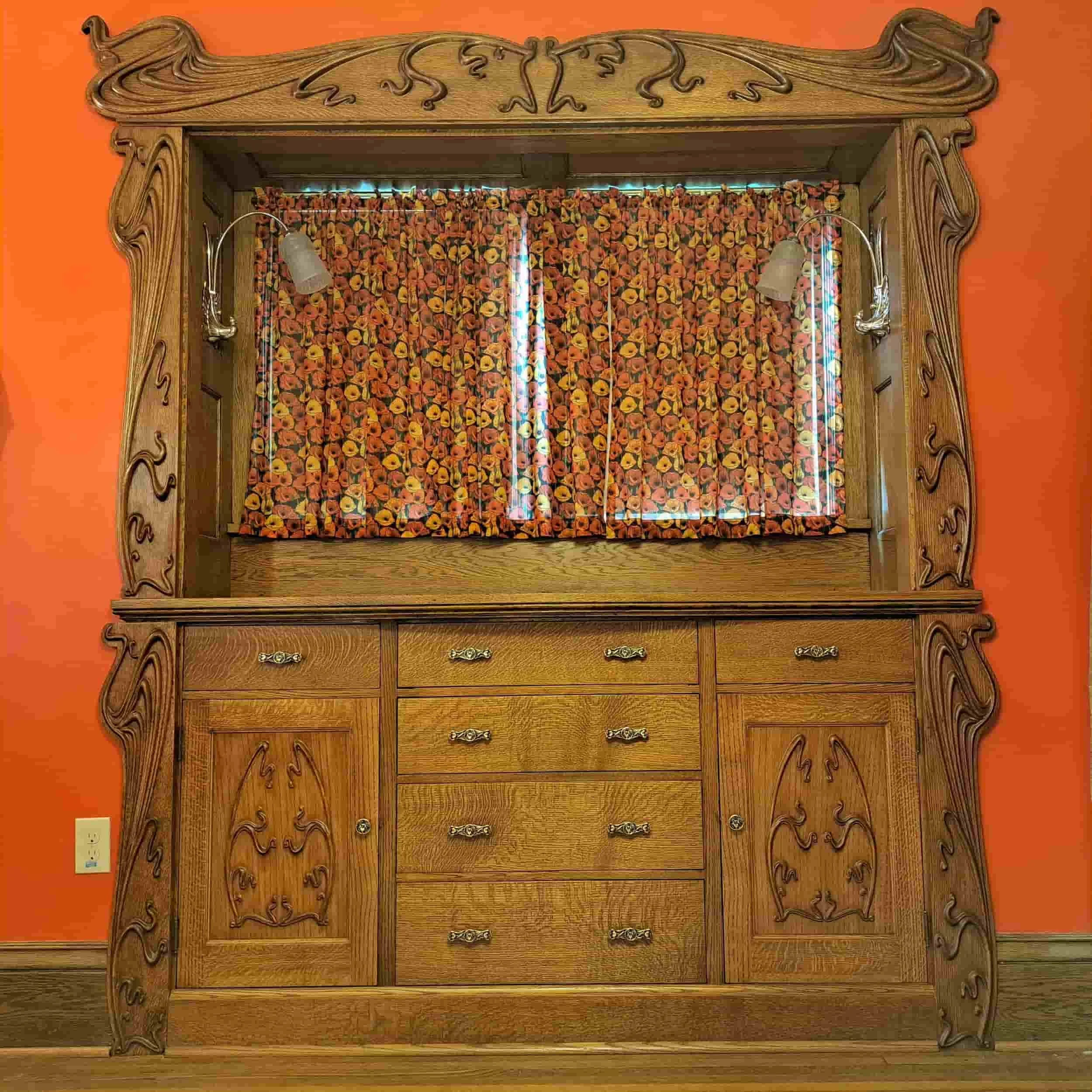 Art Nouveau buffet lights off