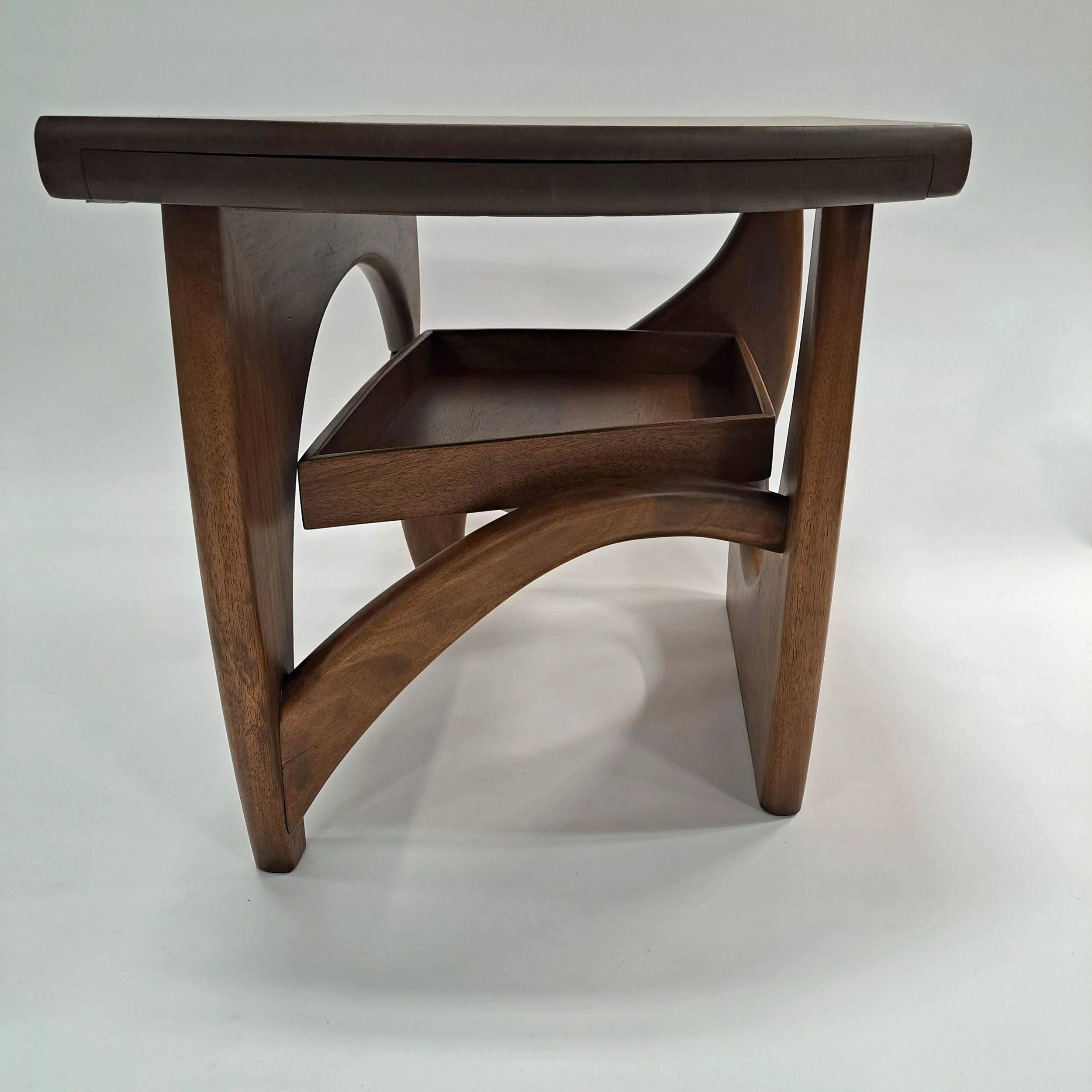 Noguchi inspired puzzle end table with serving tray