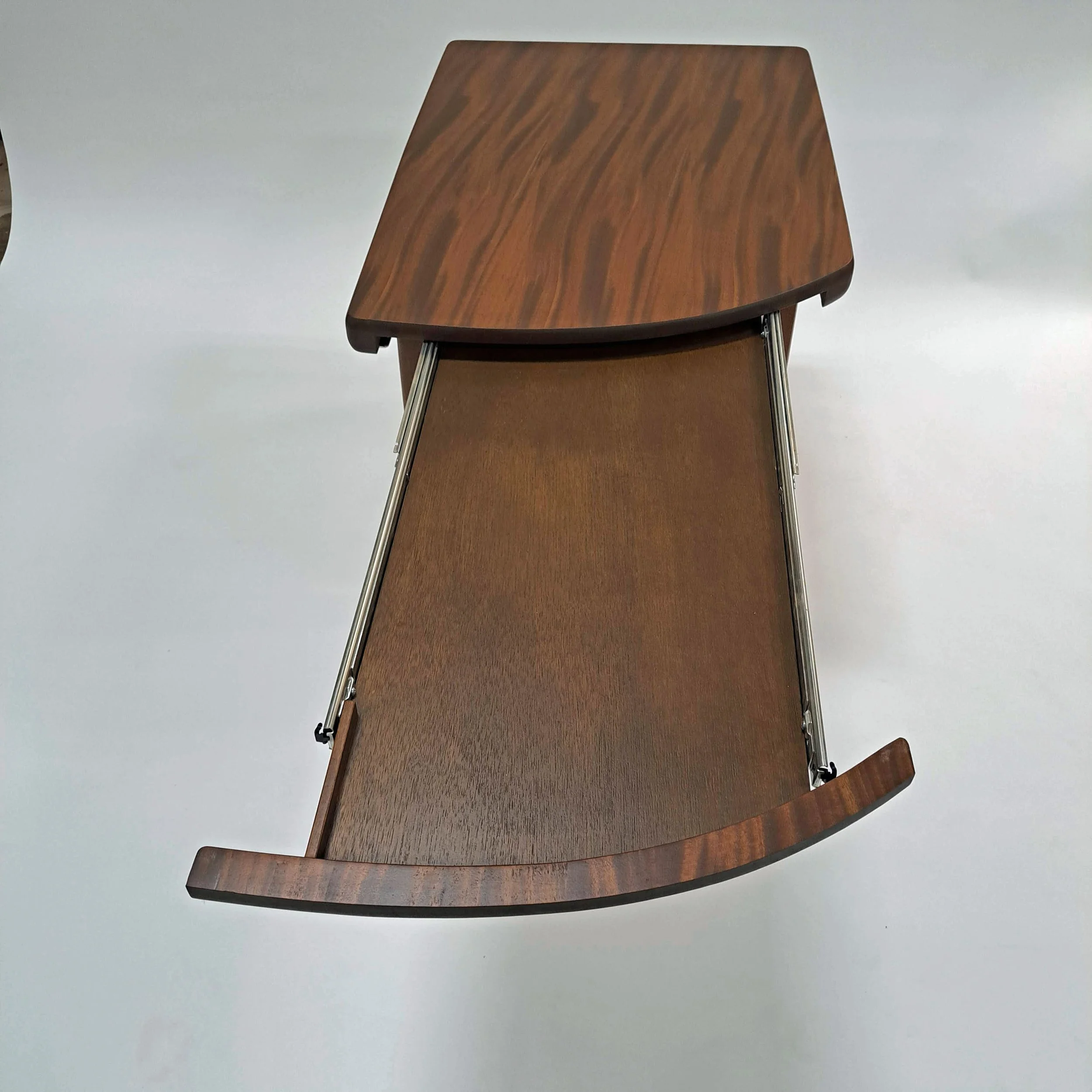 Noguchi inspired puzzle end table opened false bottom