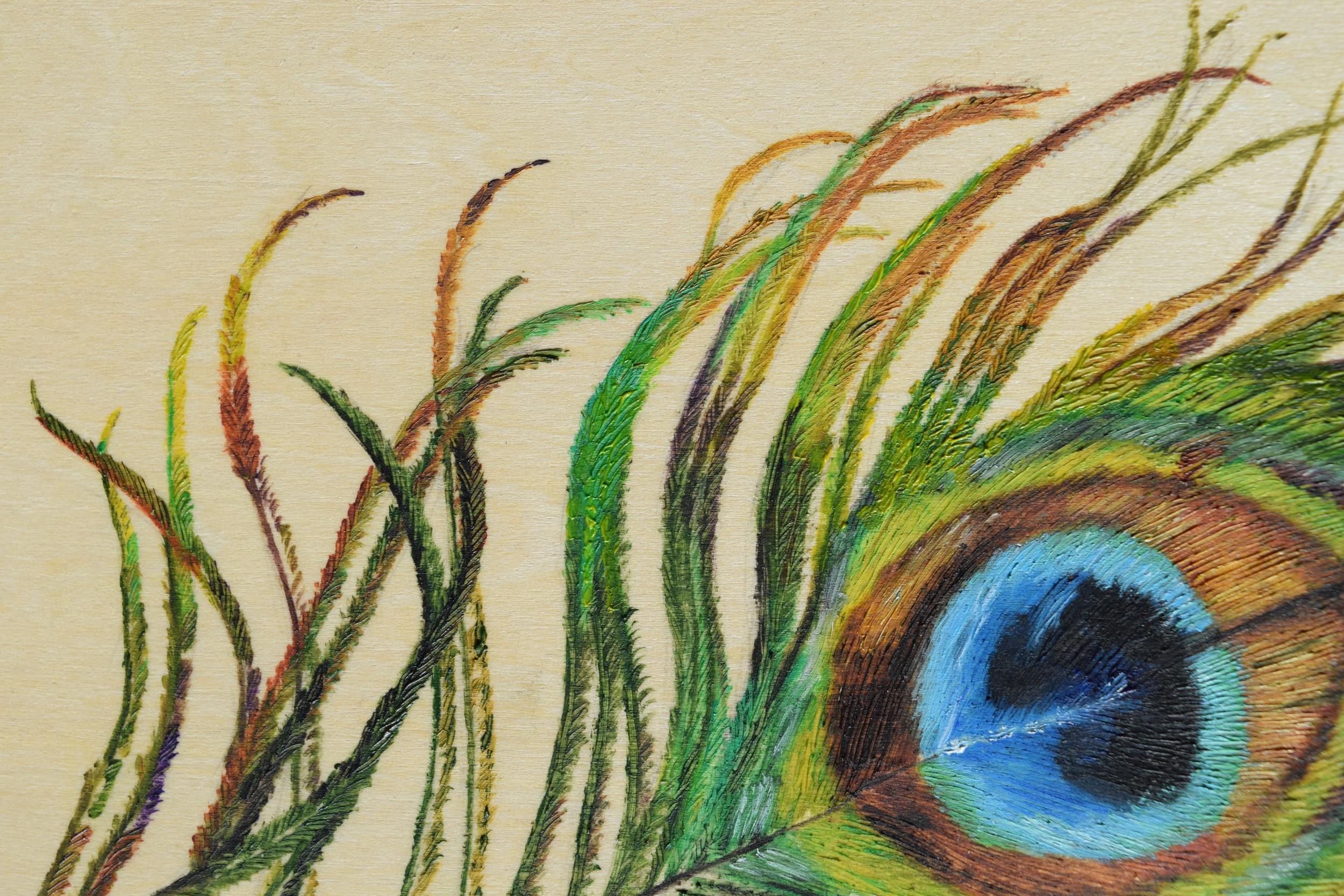 Peacock Feather (2015), oil on wood panel