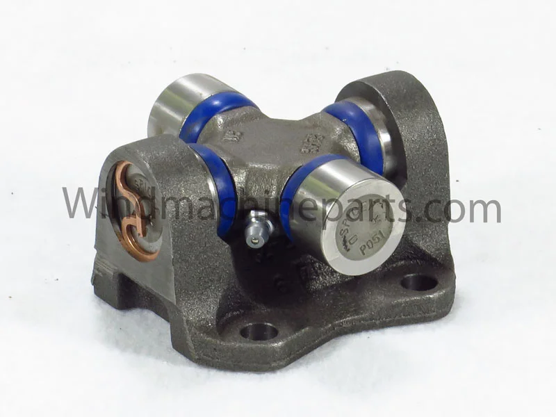 Flange Yoke w/ U-Joint Flange yokes with U-joints, and just U-joints available for Amarillo, Chinook, Crop Saver, Orchard-Rite, and Tropic Breeze wind machines. Call and we can help you find the right part for your application.