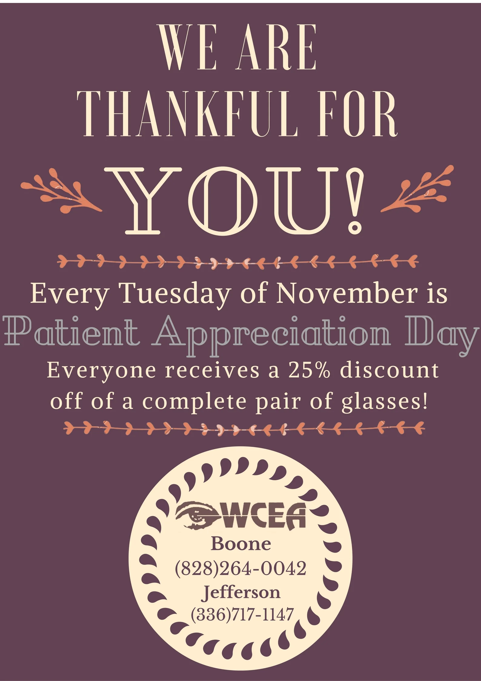 November Optical Specials