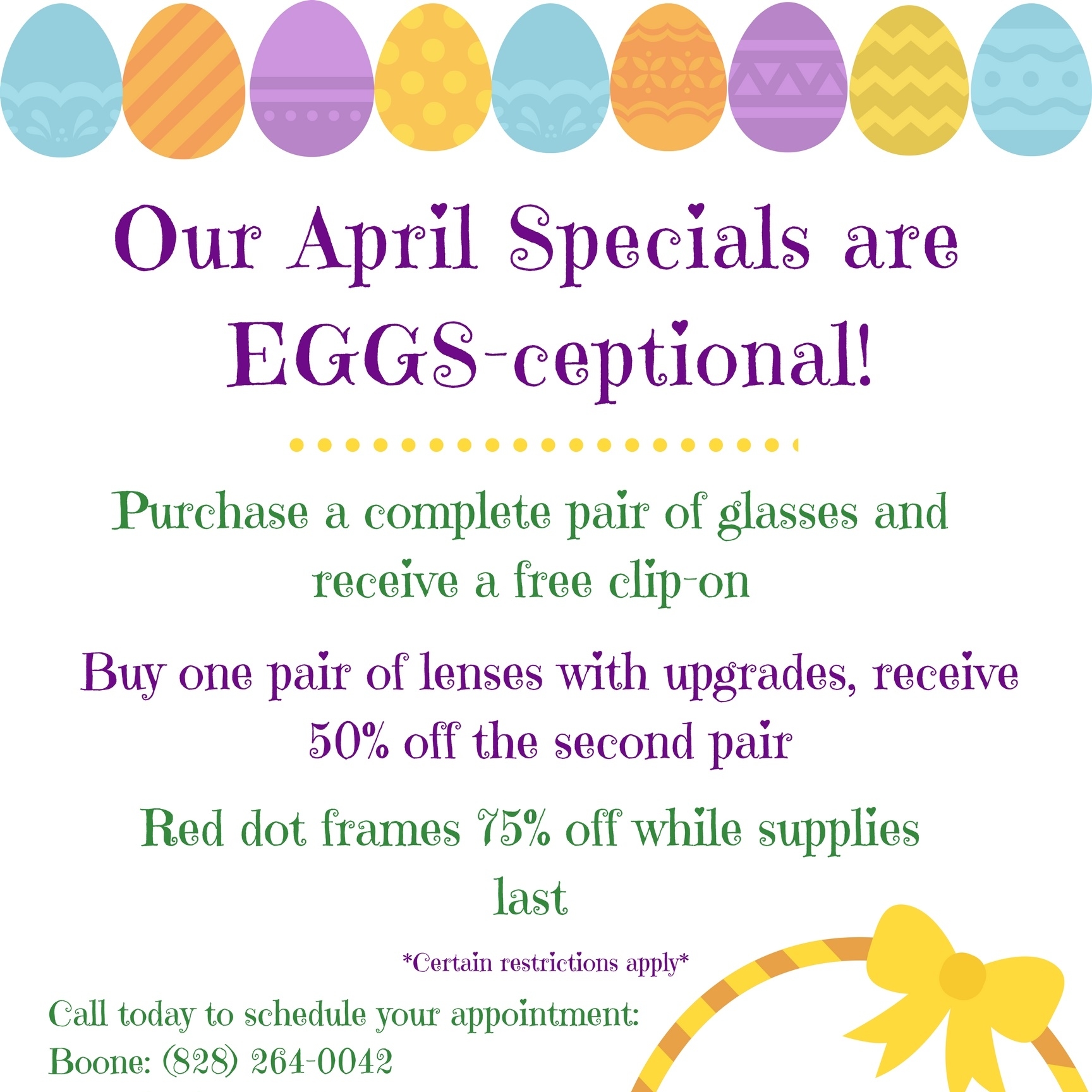 April Optical Specials