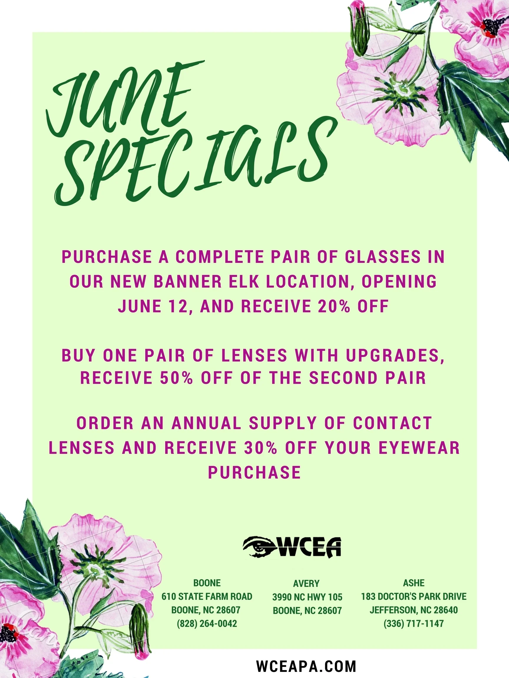 June Optical Specials